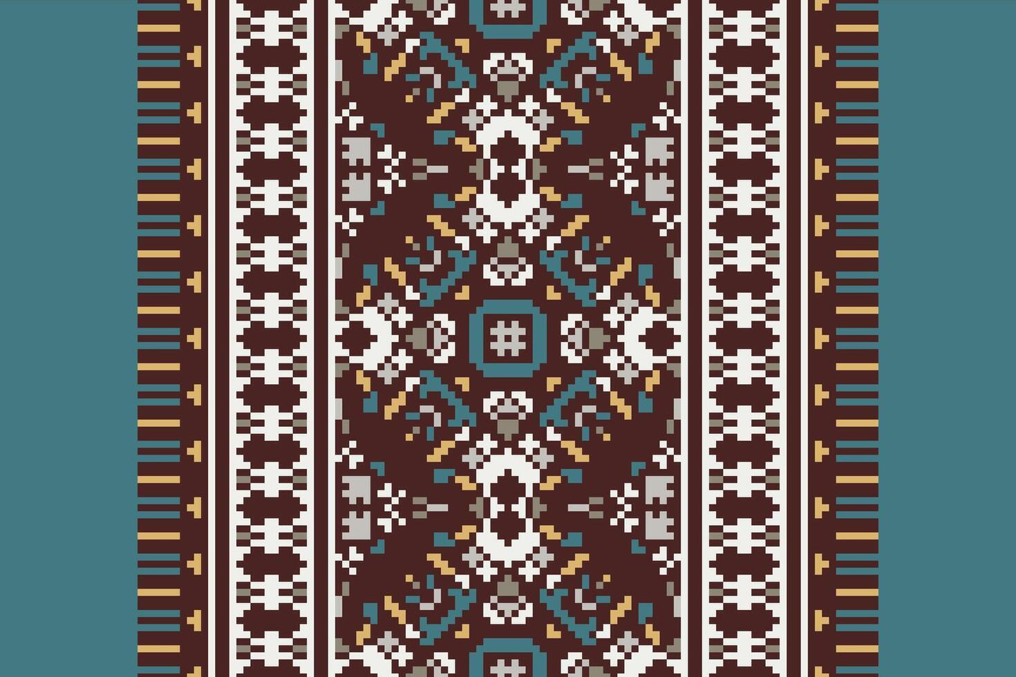 Baroque pattern Seamless Native American, Motif embroidery, Pixel Ikat embroidery Design for Print scarf hijab pattern kerchief Pixel Ikat Silk kurti model mughal patterns vector