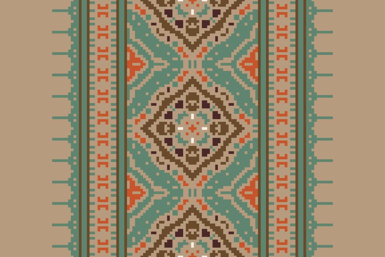 Baroque pattern Seamless Native American, Motif embroidery, Pixel Ikat embroidery Design for Print egyptian pattern tibetan mandala bandanna vector