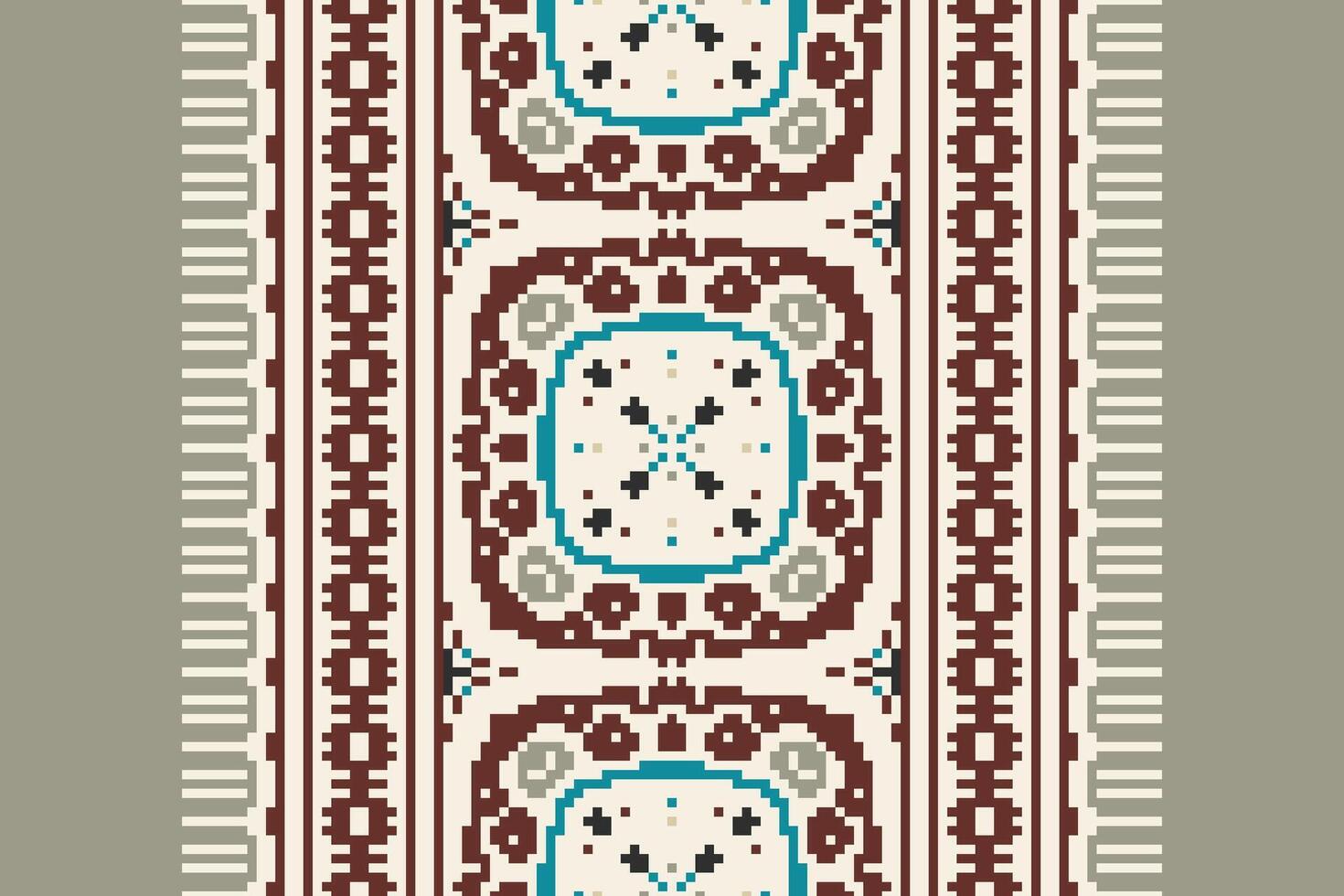 Baroque pattern Seamless Bandana print silk Motif embroidery, Pixel Ikat embroidery Design for Print tapestry floral kimono repeat pattern lacing spanish motif vector