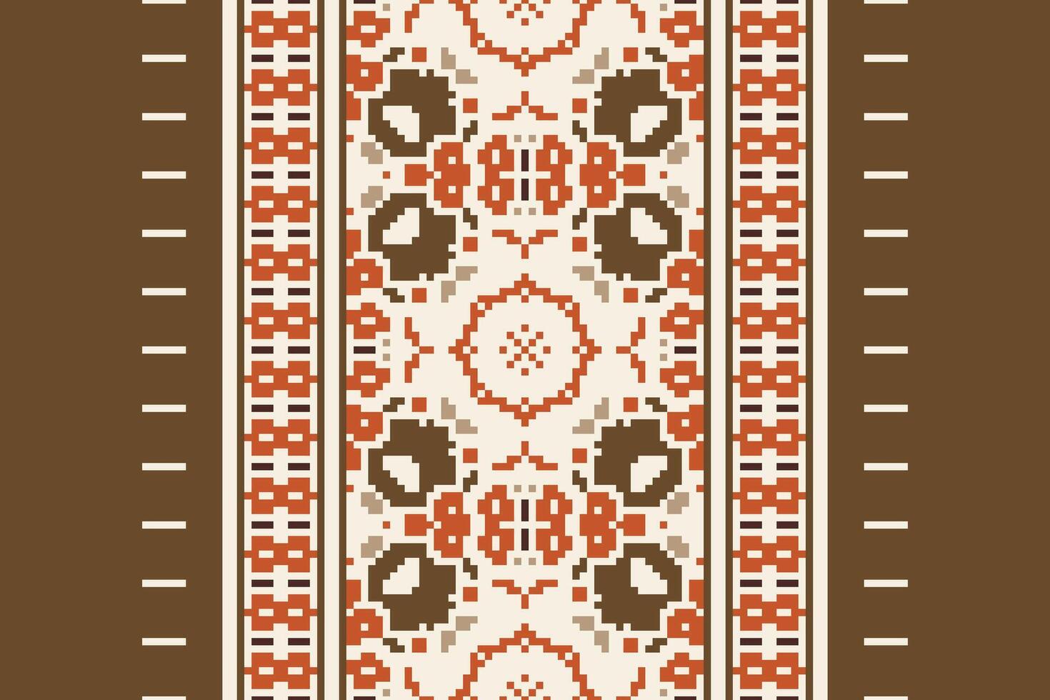 Baroque pattern Seamless Bandana print silk Motif embroidery, Pixel Ikat embroidery Design for Print Texture fabric saree sari carpet. kurta patola saree vector