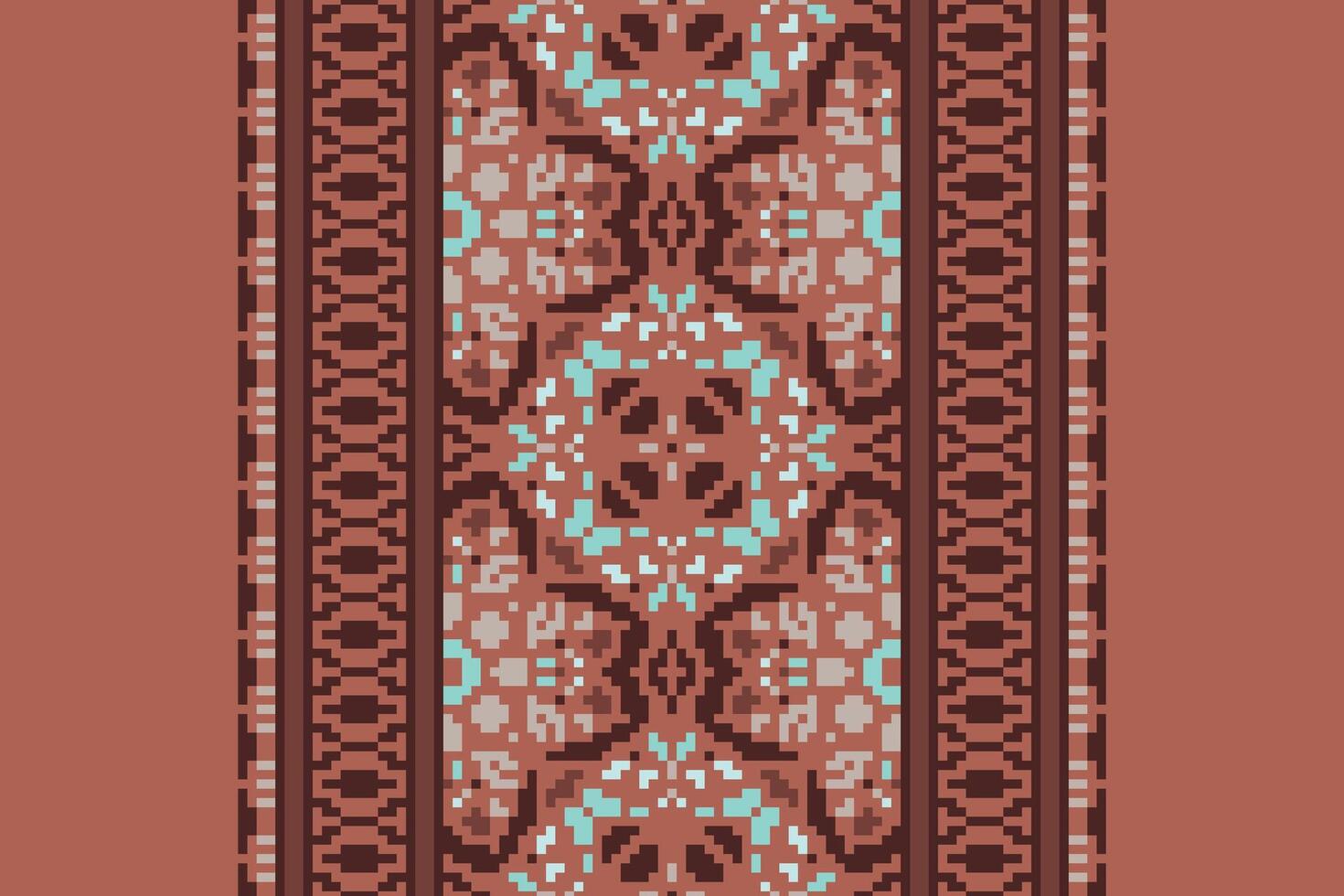 Baroque pattern Seamless Bandana print silk Motif embroidery, Pixel Ikat embroidery Design for Print scandinavian pattern saree ethnic nativity gypsy pattern vector