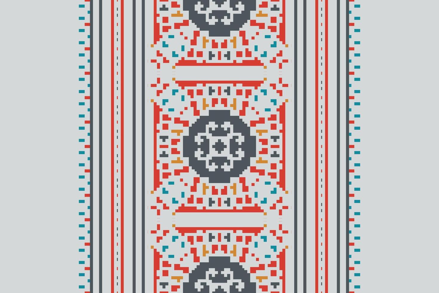 Baroque pattern Seamless Mughal architecture Motif embroidery, Pixel Ikat embroidery Design for Print scandinavian pattern saree ethnic nativity gypsy pattern vector