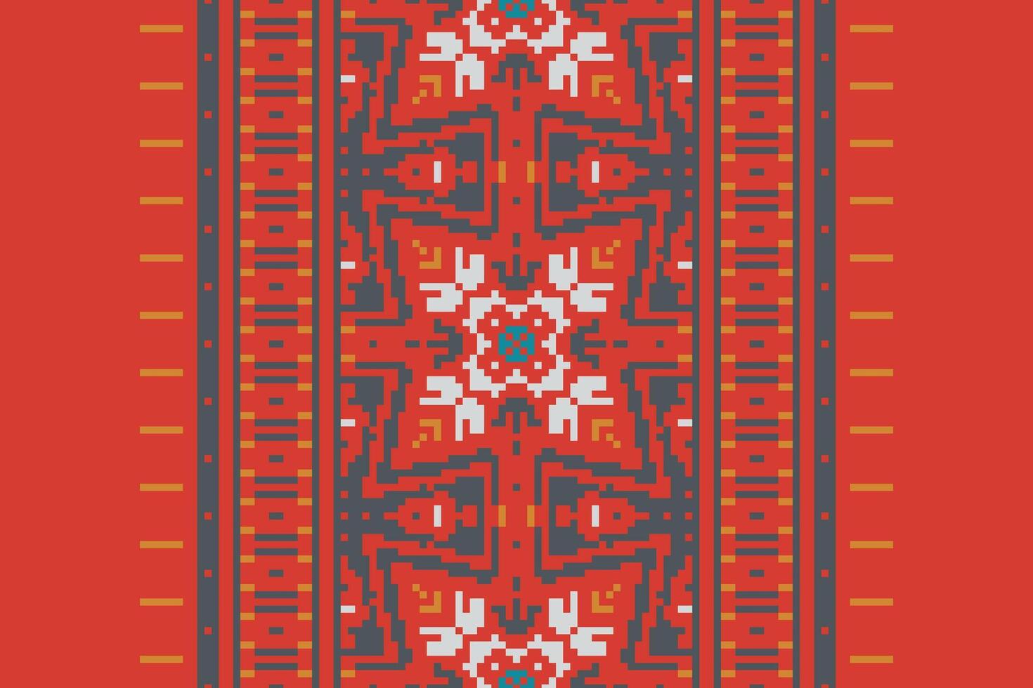 Baroque pattern Seamless Mughal architecture Motif embroidery, Pixel Ikat embroidery Design for Print scandinavian pattern saree ethnic nativity gypsy pattern vector