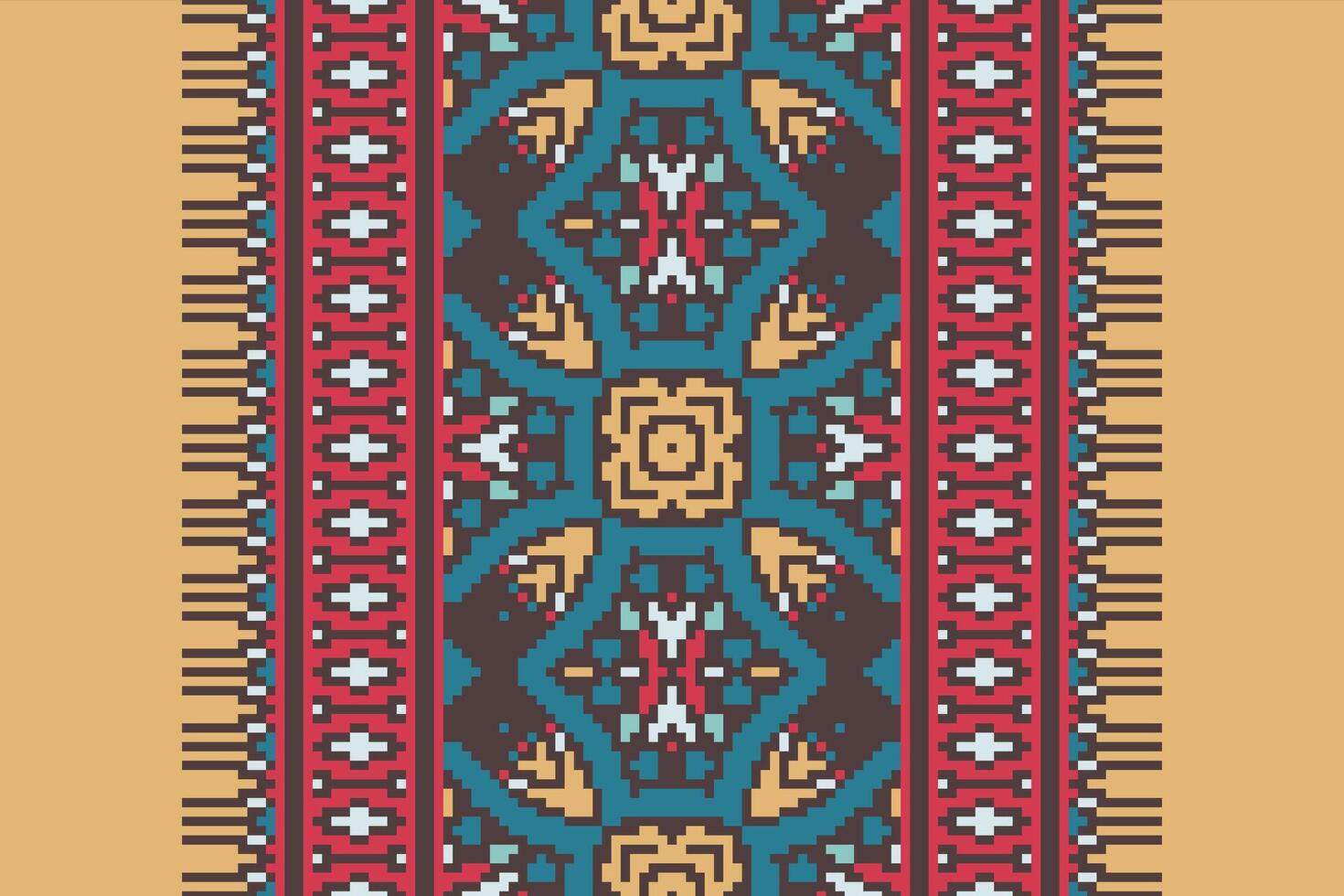 Baroque pattern Seamless Scandinavian pattern Motif embroidery, Pixel Ikat embroidery Design for Print scandinavian pattern saree ethnic nativity gypsy pattern vector