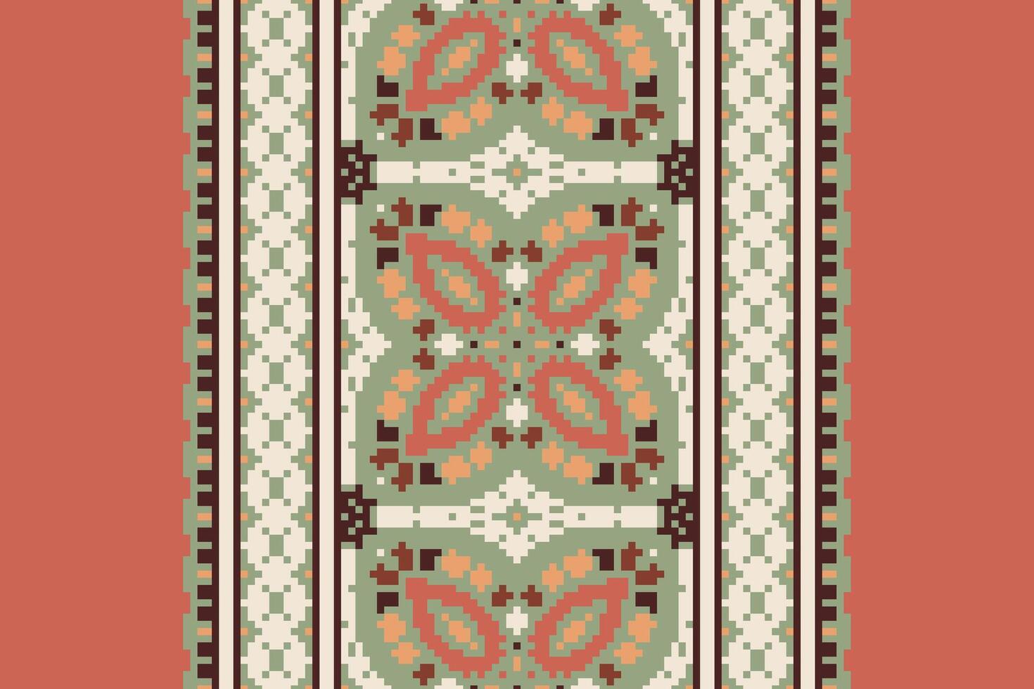 Dupatta pattern Seamless Native American, Motif embroidery, Pixel Ikat embroidery Design for Print scarf hijab pattern kerchief Pixel Ikat Silk kurti model mughal patterns vector