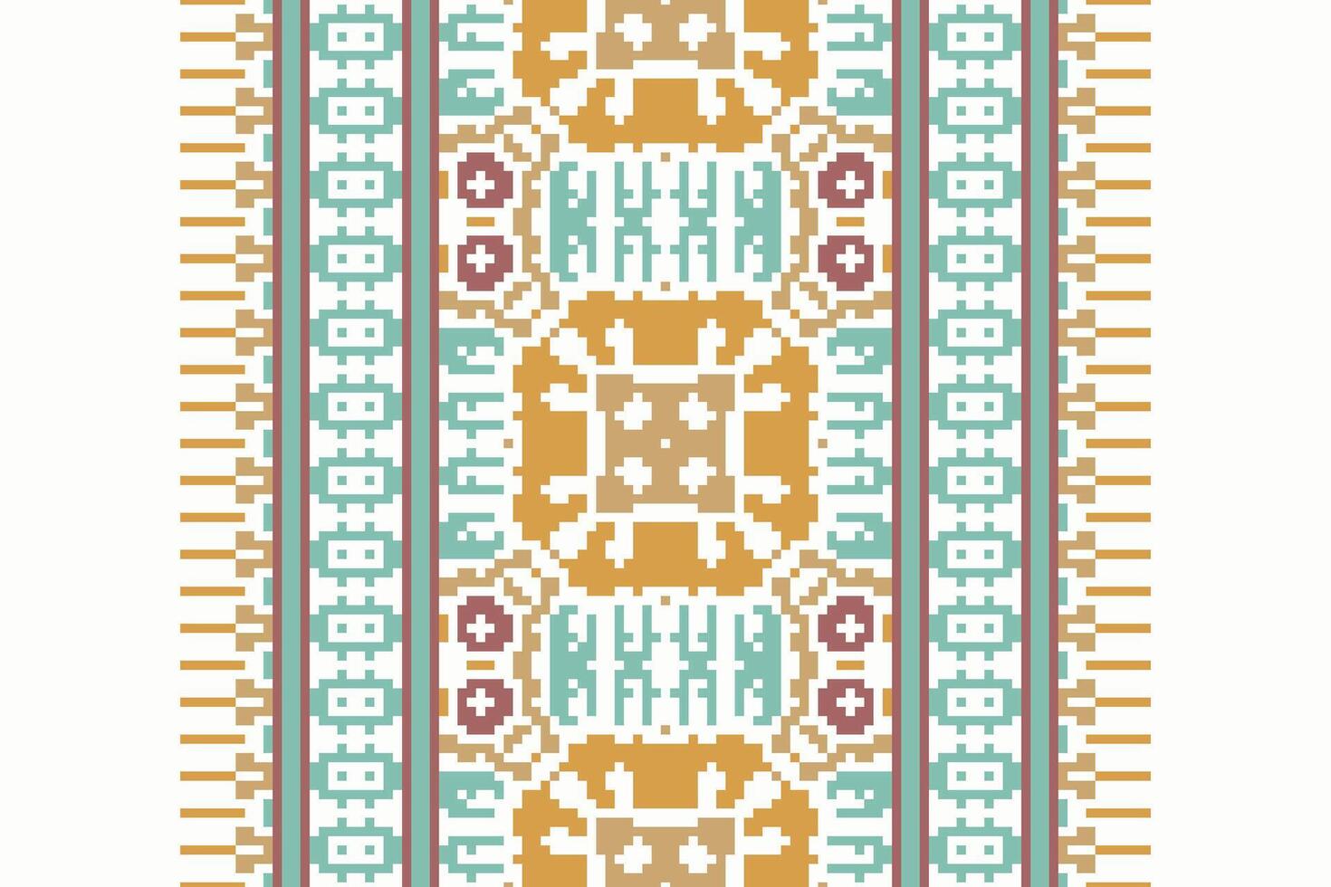 Dupatta pattern Seamless Native American, Motif embroidery, Pixel Ikat embroidery Design for Print 60s paisley tie dye damascus ornament rugs hipster kurta pajama vector