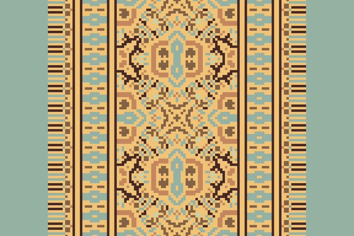 Dupatta pattern Seamless Native American, Motif embroidery, Pixel Ikat embroidery Design for Print pattern vintage flower folk navajo patchwork pattern vector