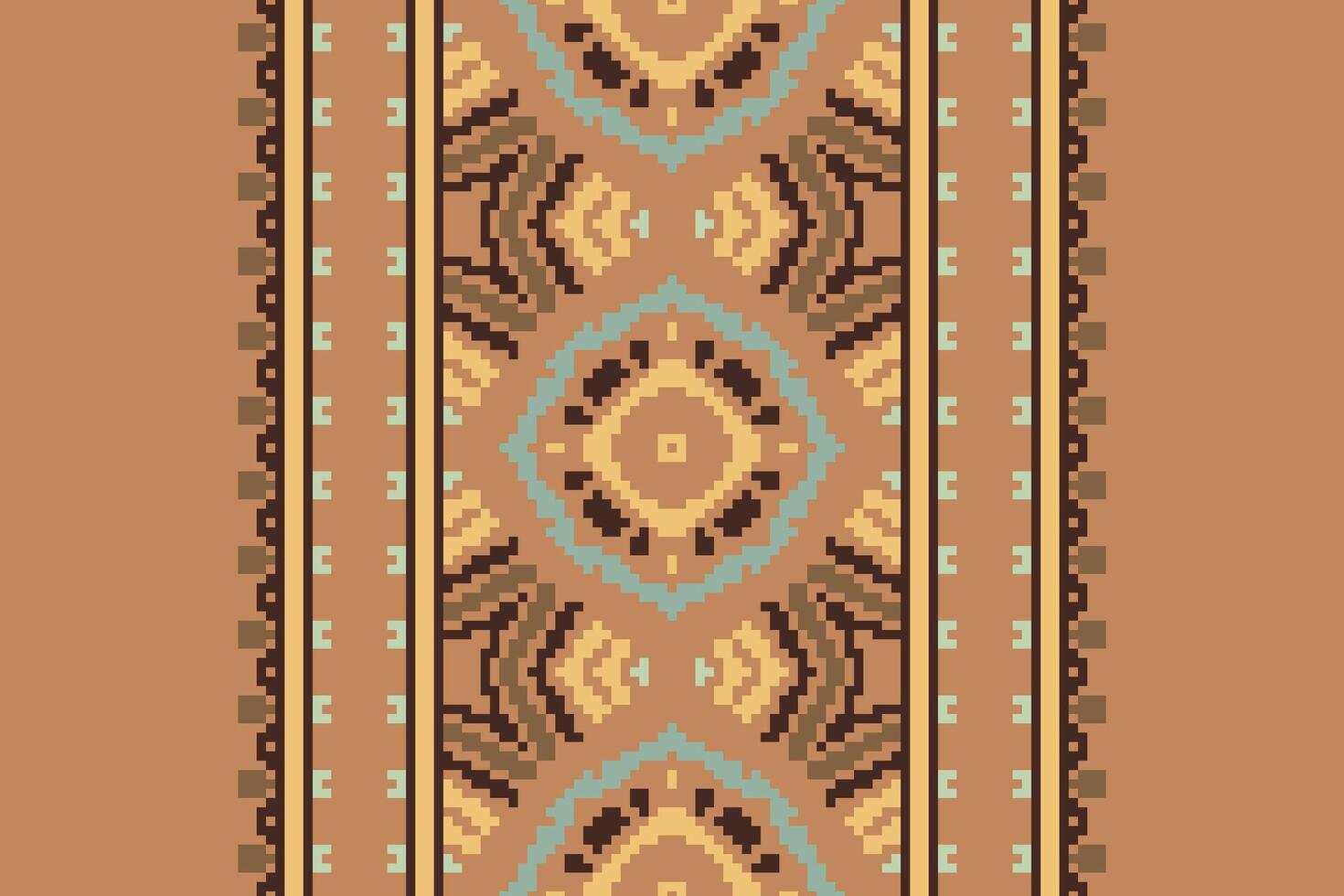 Dupatta pattern Seamless Native American, Motif embroidery, Pixel Ikat embroidery Design for Print border embroidery ancient egypt vector