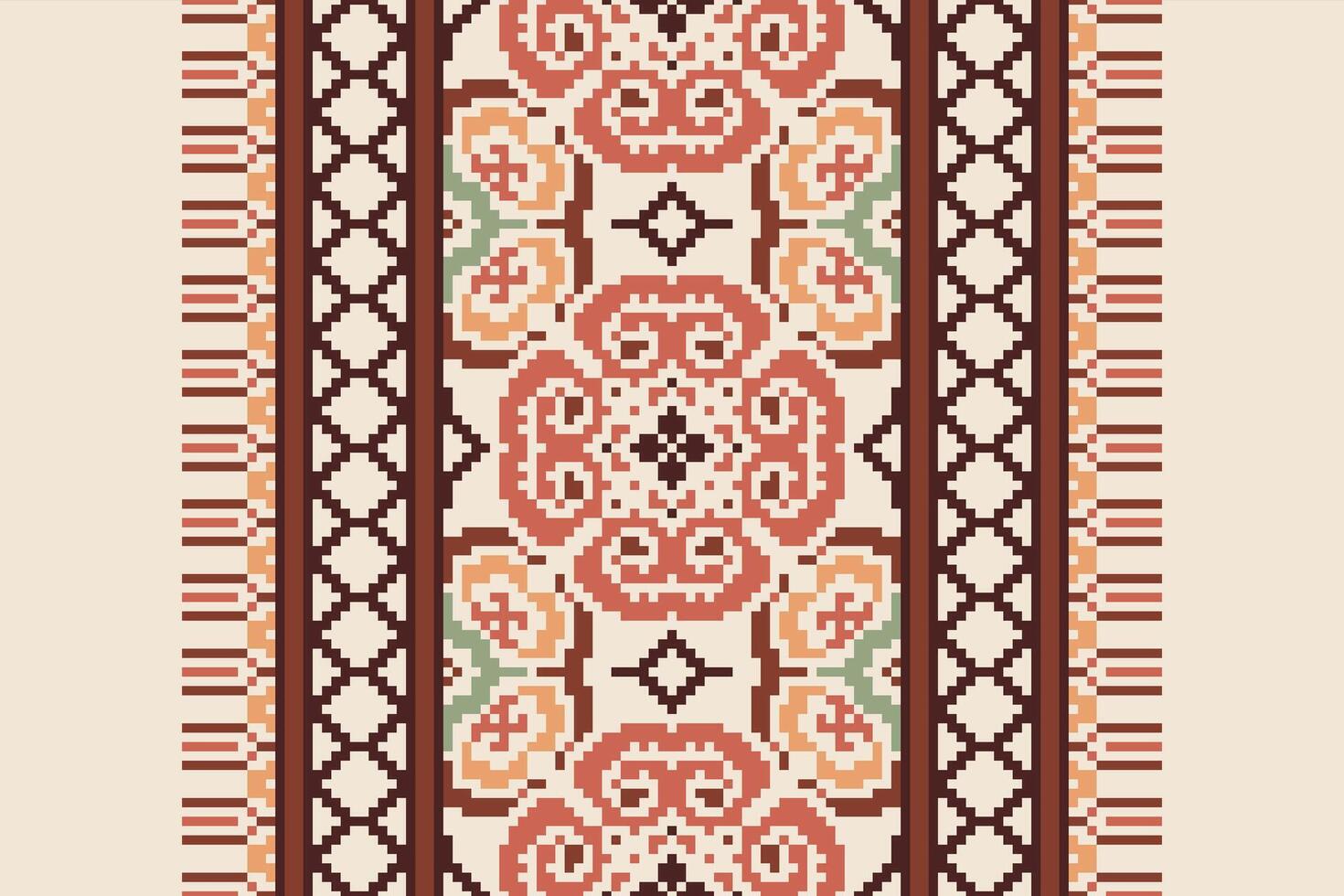 Dupatta pattern Seamless Bandana print silk Motif embroidery, Pixel Ikat embroidery Design for Print australian curtain pattern geometric pillow model kurti mughal flowers vector