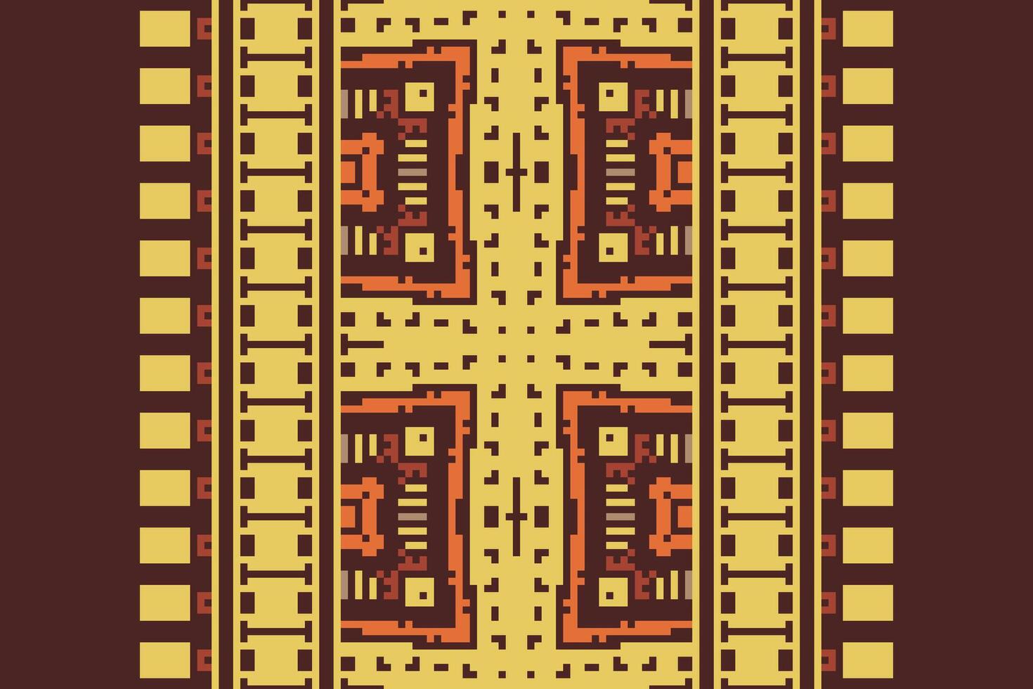 Dupatta pattern Seamless Australian aboriginal pattern Motif embroidery, Pixel Ikat embroidery Design for Print Texture fabric saree sari carpet. kurta patola saree vector