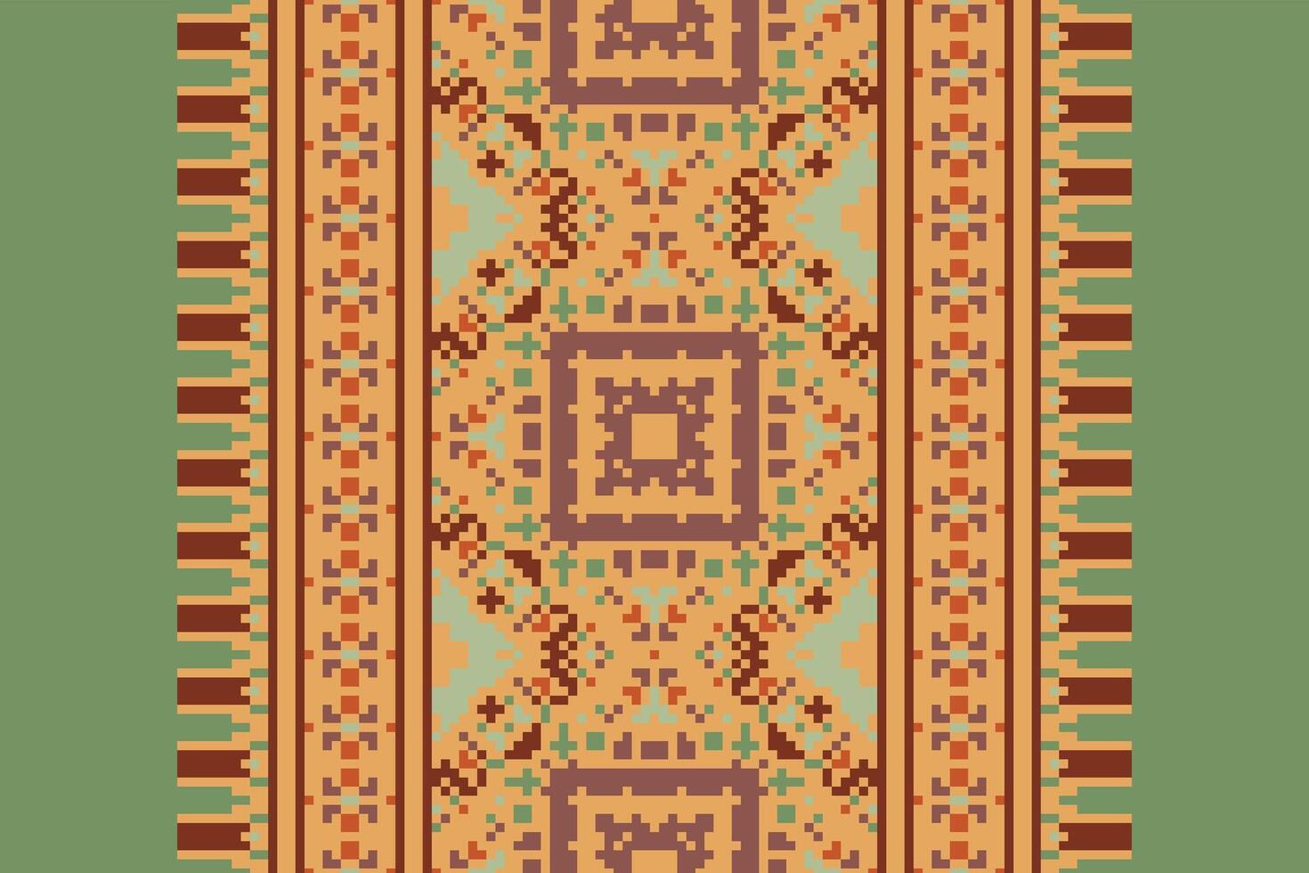 Dupatta pattern Seamless Mughal architecture Motif embroidery, Pixel Ikat embroidery Design for Print indonesian batik motif embroidery native american kurta mughal design vector