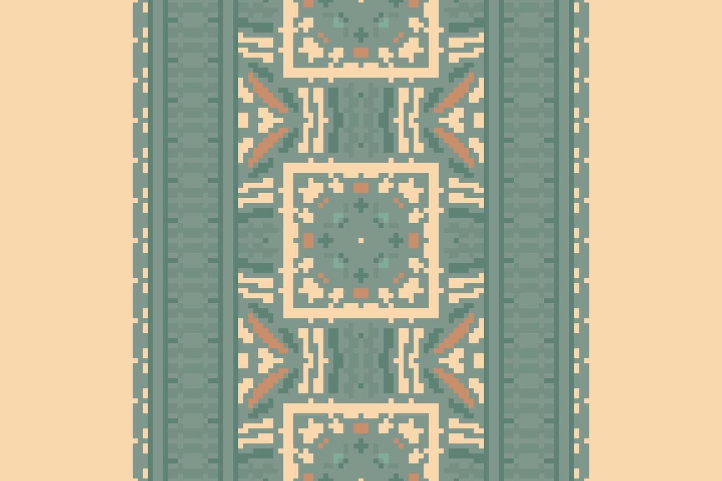 Dupatta pattern Seamless Mughal architecture Motif embroidery, Pixel Ikat embroidery Design for Print kurta pattern mughal motifs tapestry pattern floral repeat vector