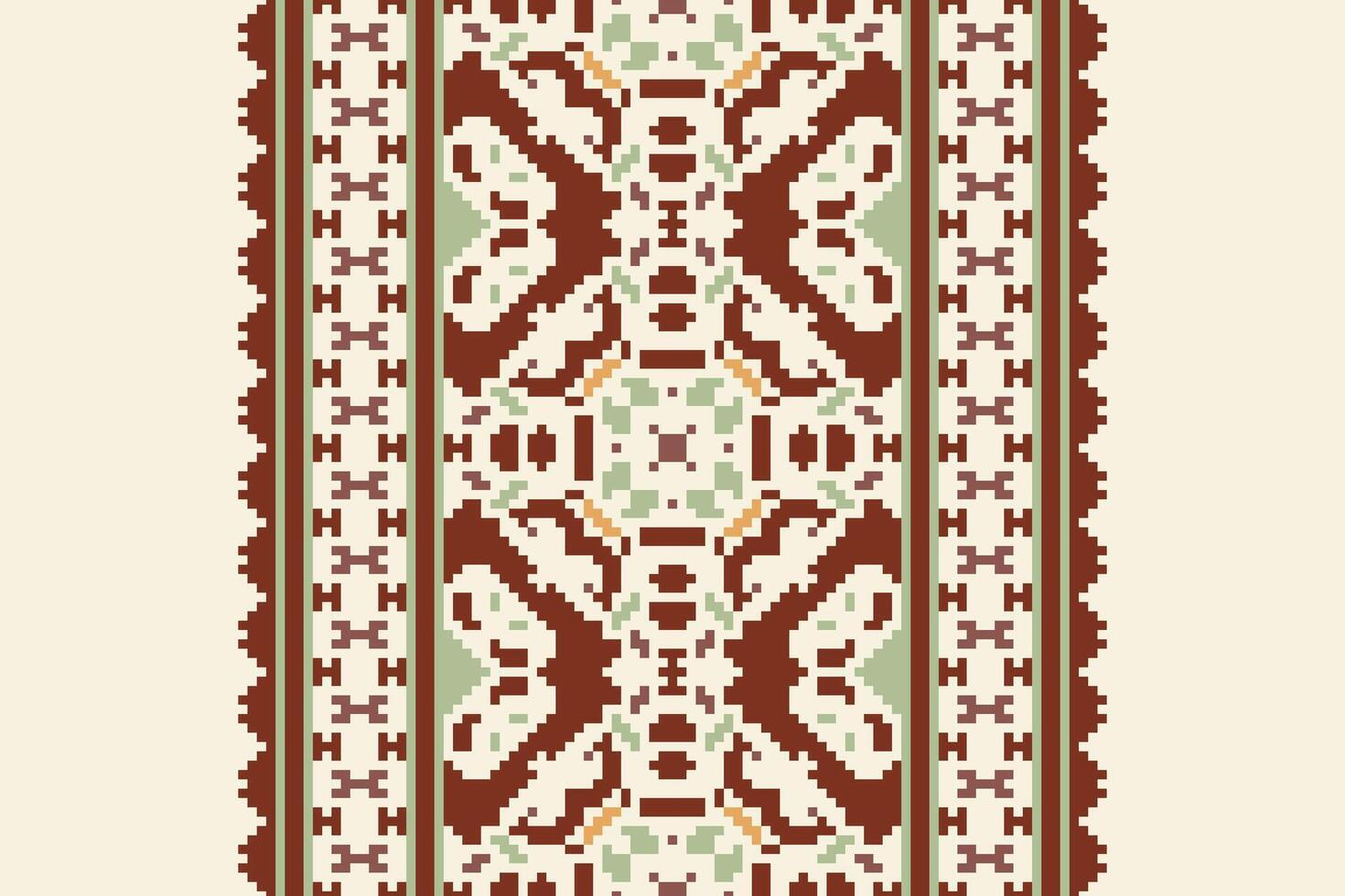 Dupatta pattern Seamless Scandinavian pattern Motif embroidery, Pixel Ikat embroidery Design for Print egyptian pattern tibetan mandala bandanna vector