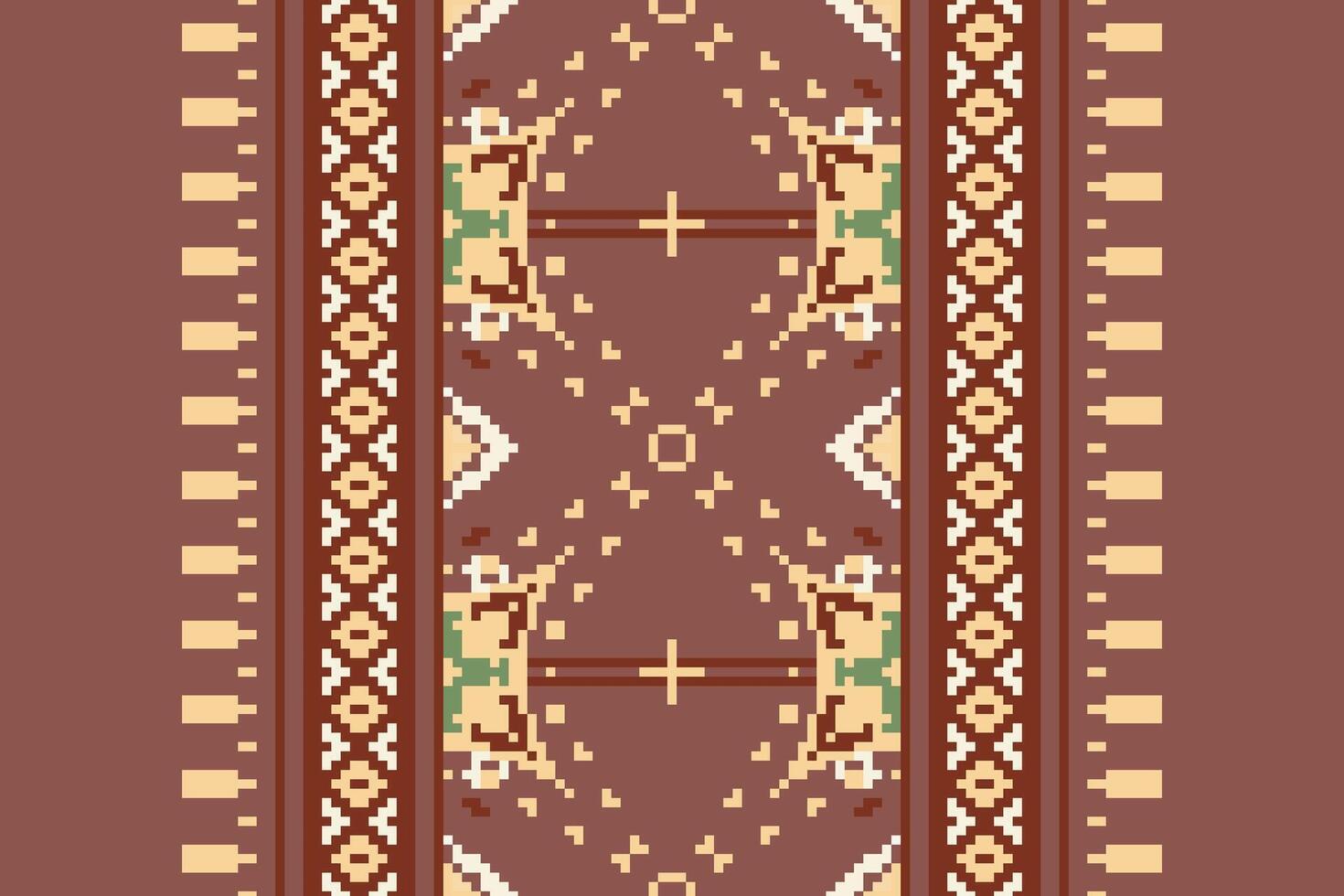 Dupatta pattern Seamless Mughal architecture Motif embroidery, Pixel Ikat embroidery Design for Print scandinavian pattern saree ethnic nativity gypsy pattern vector