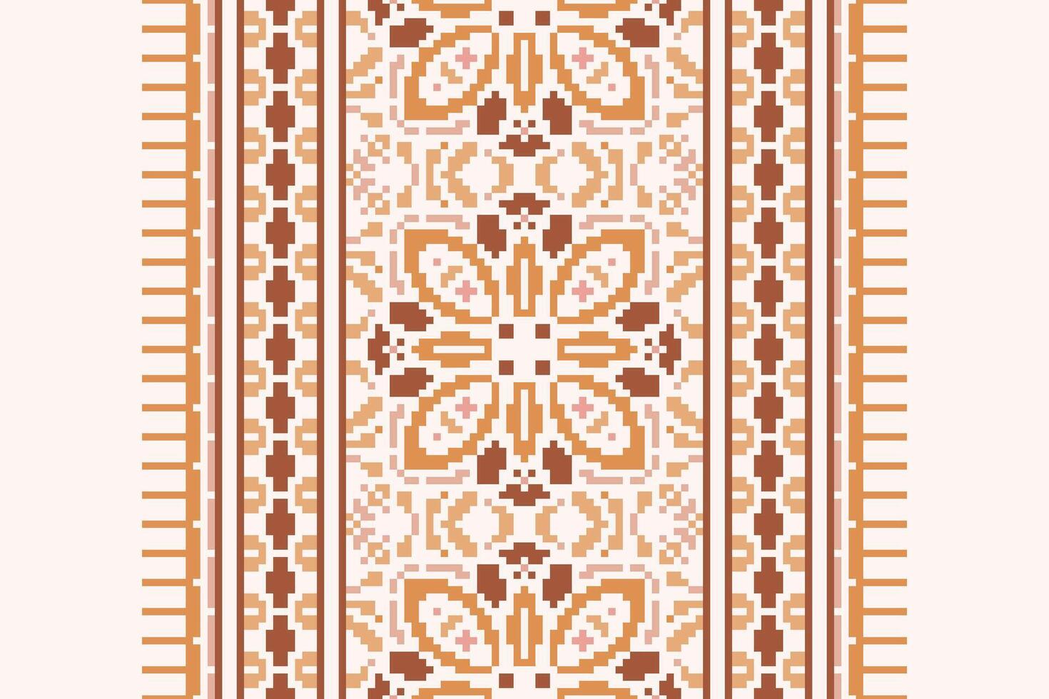 Dupatta pattern Seamless Scandinavian pattern Motif embroidery, Pixel Ikat embroidery Design for Print pattern vintage flower folk navajo patchwork pattern vector