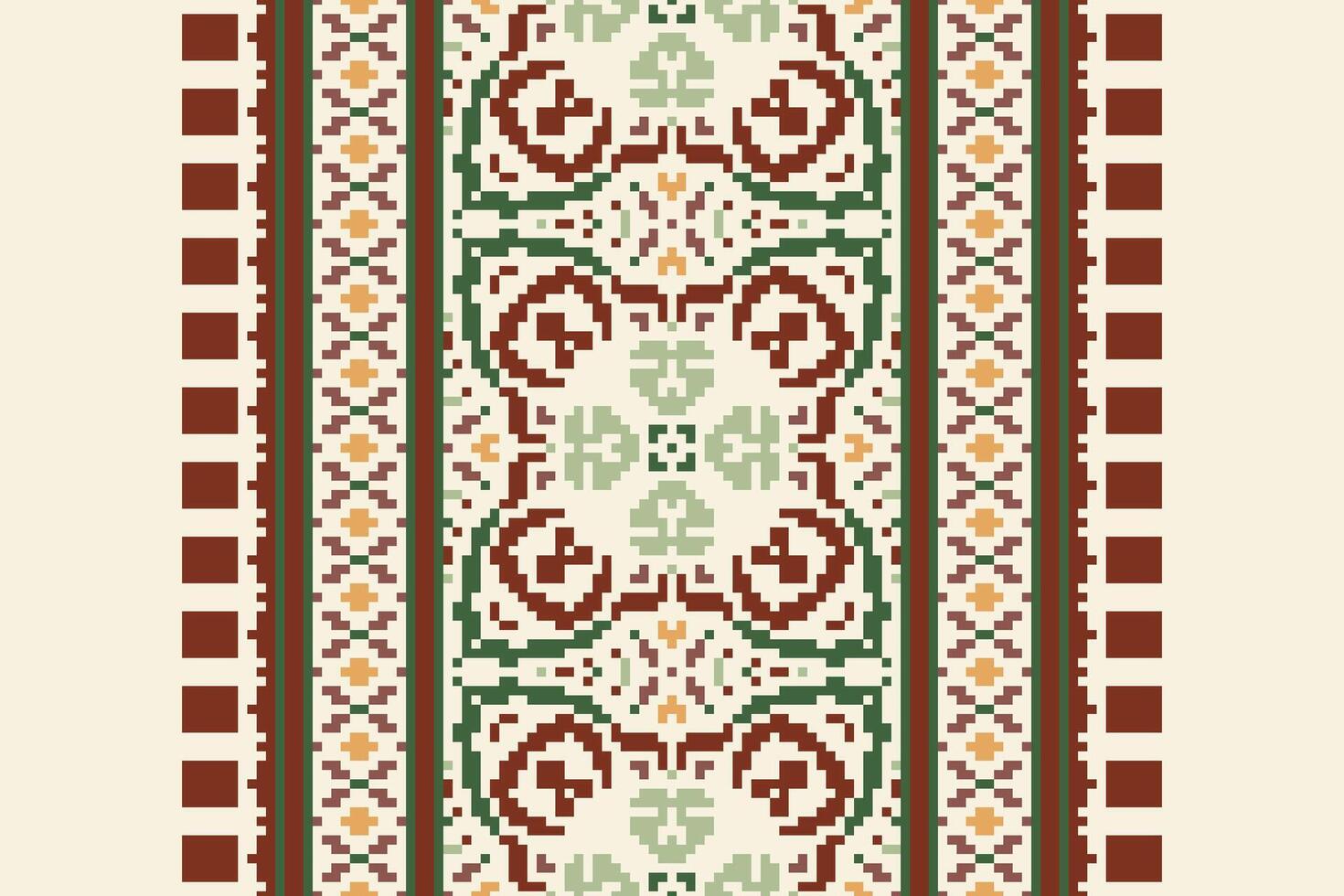 Ancient patterns Seamless Native American, Motif embroidery, Pixel Ikat embroidery Design for Print indonesian batik motif embroidery native american kurta mughal design vector