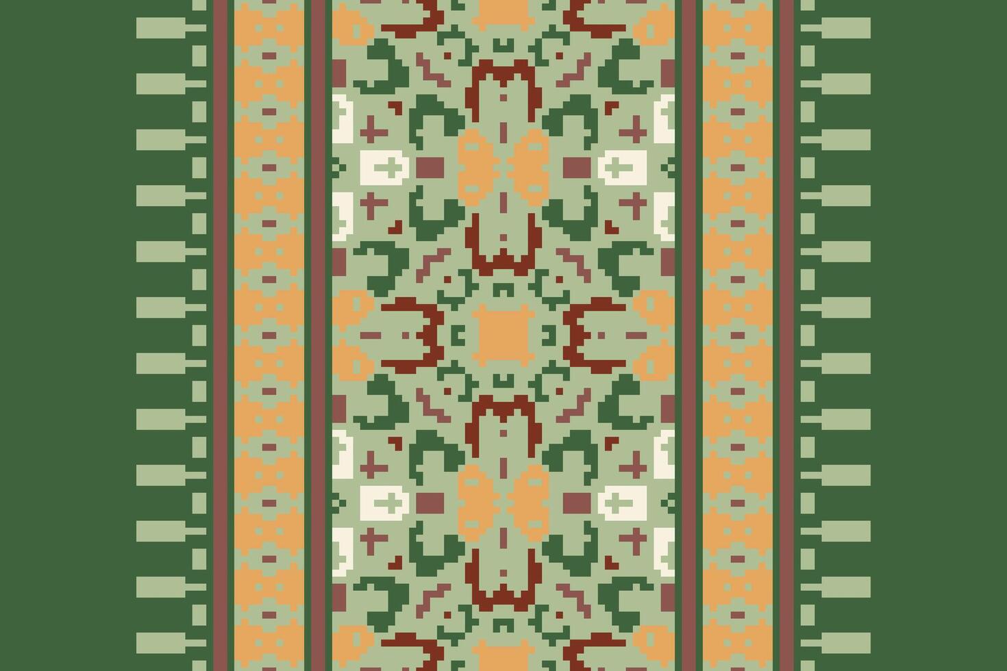 Ancient patterns Seamless Native American, Motif embroidery, Pixel Ikat embroidery Design for Print Texture fabric saree sari carpet. kurta patola saree vector