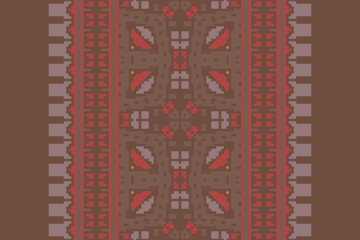 Ancient patterns Seamless Native American, Motif embroidery, Pixel Ikat embroidery Design for Print pattern vintage flower folk navajo patchwork pattern vector