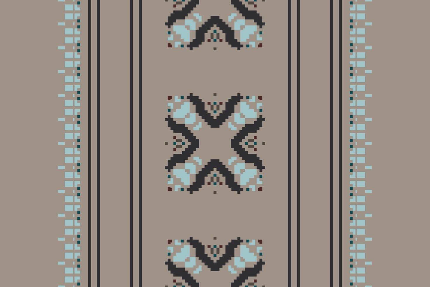 Ancient patterns Seamless Bandana print silk Motif embroidery, Pixel Ikat embroidery Design for Print Texture fabric saree sari carpet. kurta patola saree vector