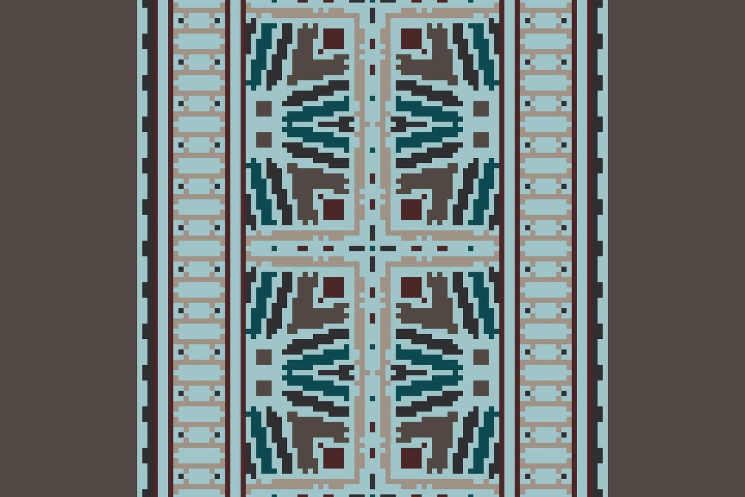 Ancient patterns Seamless Bandana print silk Motif embroidery, Pixel Ikat embroidery Design for Print endless arabesque cloth dupatta shawl bandana print silk kurta men vector