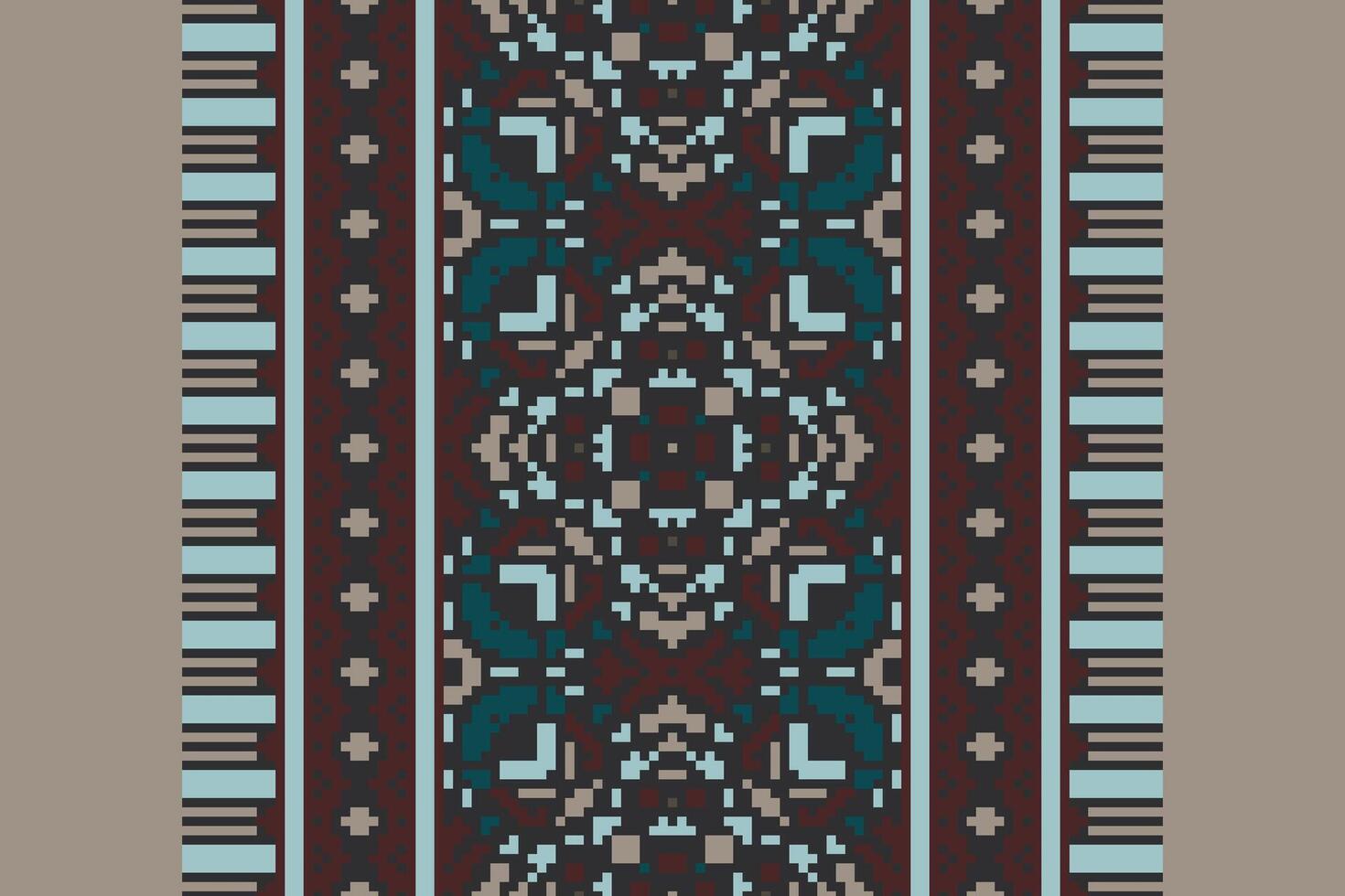 Ancient patterns Seamless Native American, Motif embroidery, Pixel Ikat embroidery Design for Print figure tribal ink on cloth patola sari vector