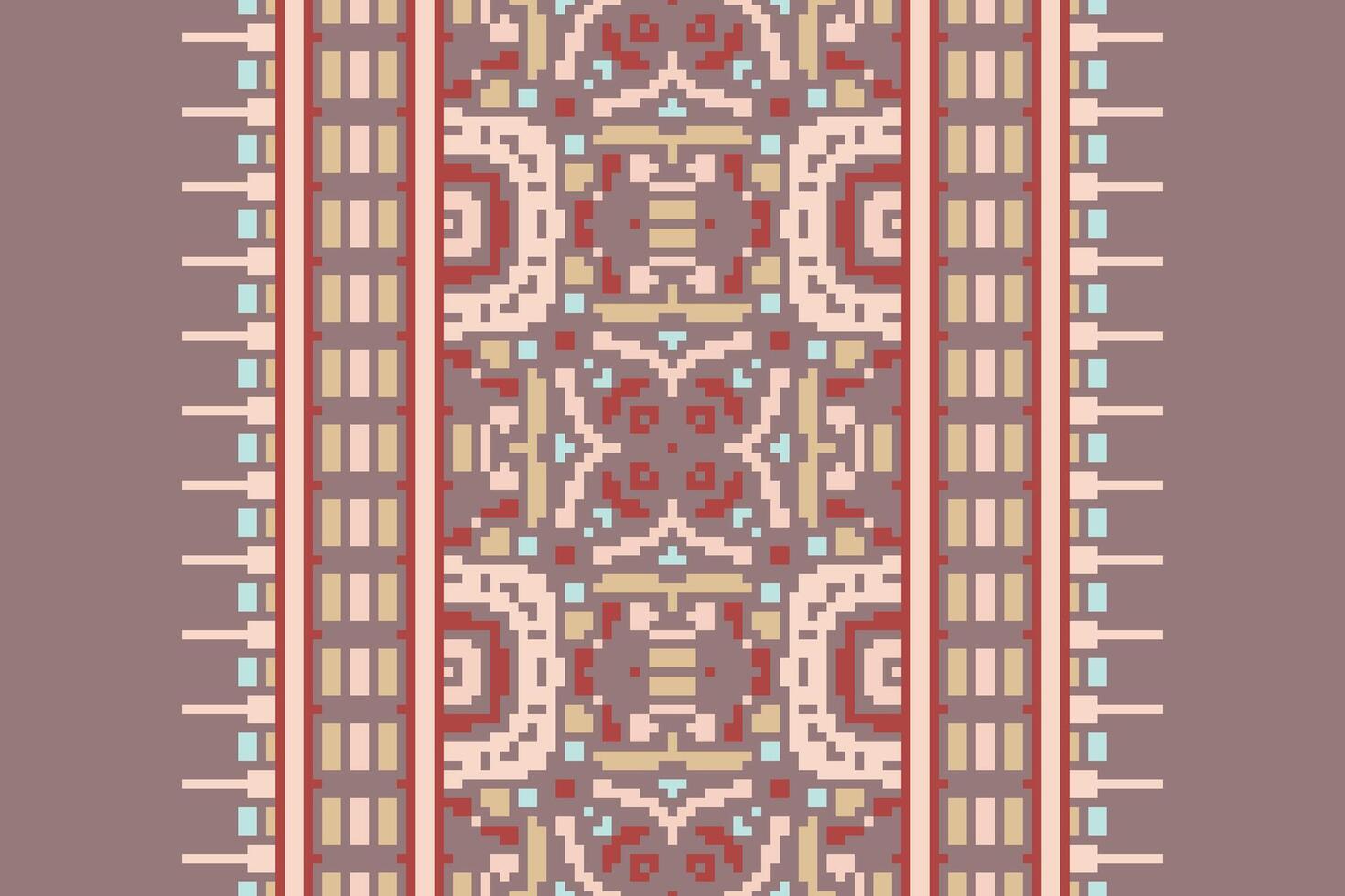 Ancient patterns Seamless Native American, Motif embroidery, Pixel Ikat embroidery Design for Print tapestry floral kimono repeat pattern lacing spanish motif vector