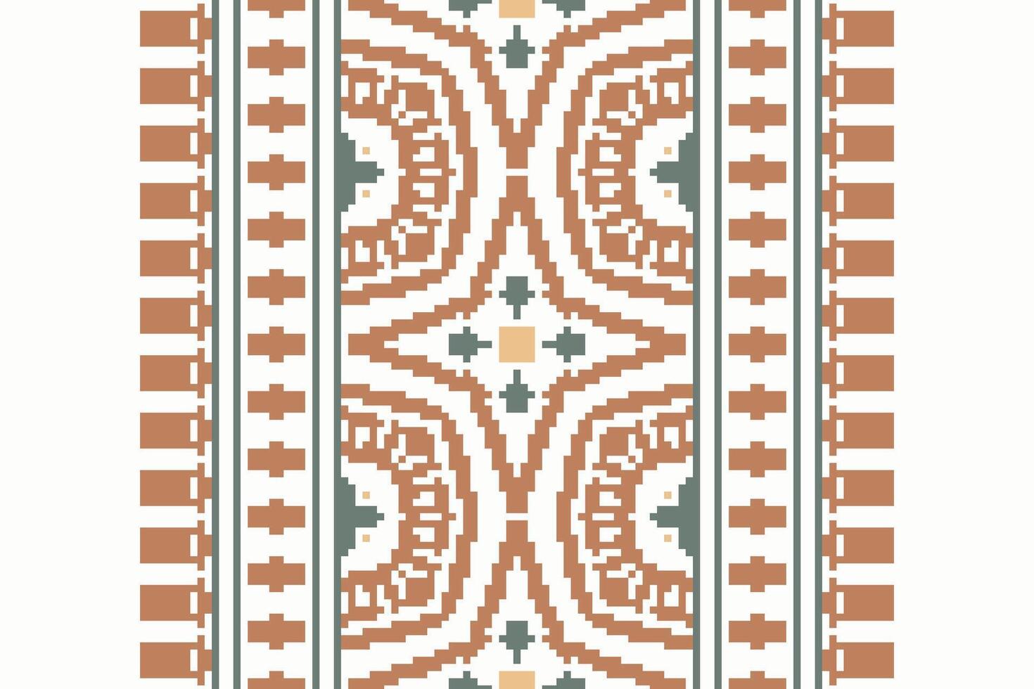 Ancient patterns Seamless Bandana print silk Motif embroidery, Pixel Ikat embroidery Design for Print indigenous art aboriginal art pattern floral kurti mughal border vector