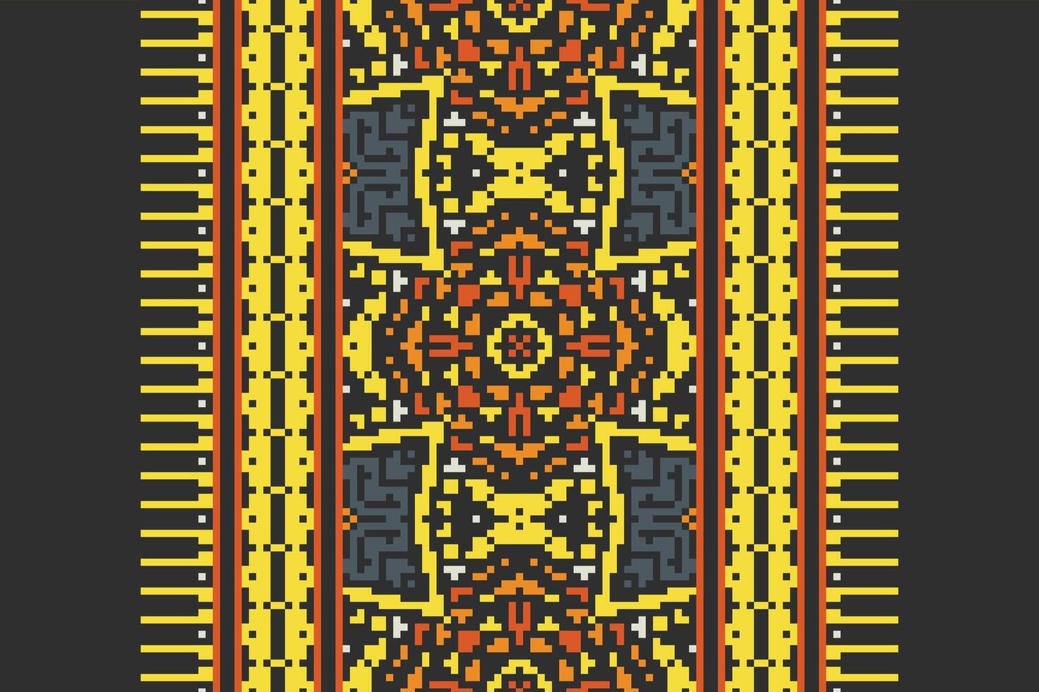 Ancient patterns Seamless Australian aboriginal pattern Motif embroidery, Pixel Ikat embroidery Design for Print Texture fabric saree sari carpet. kurta patola saree vector