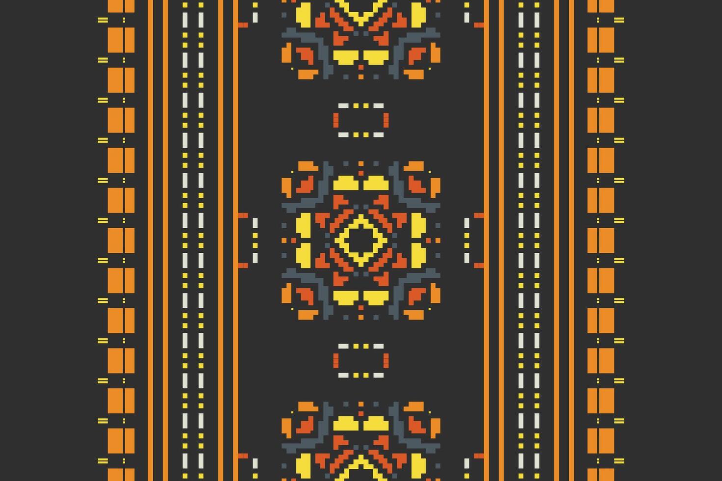 Ancient patterns Seamless Australian aboriginal pattern Motif embroidery, Pixel Ikat embroidery Design for Print endless arabesque cloth dupatta shawl bandana print silk kurta men vector