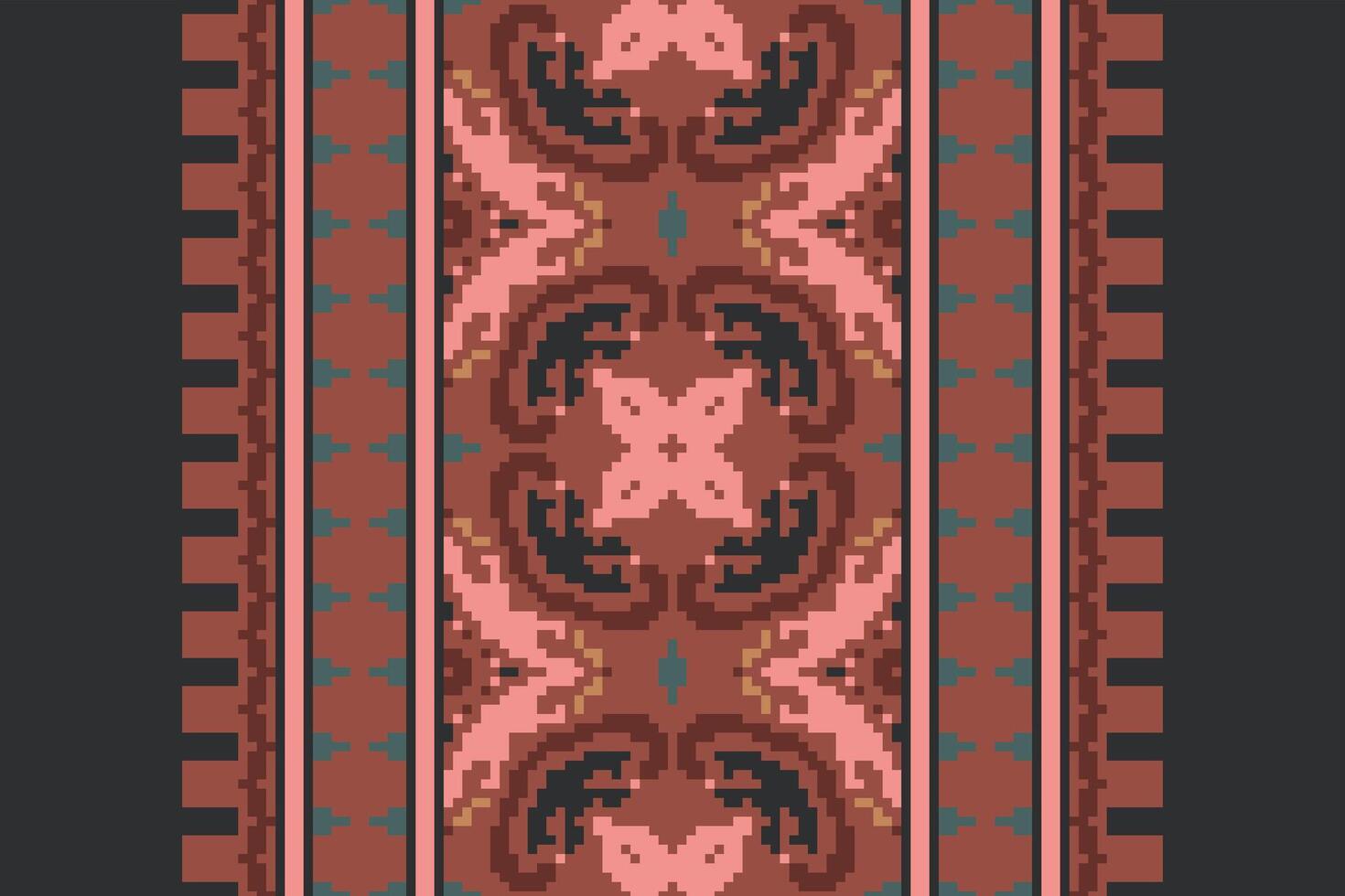 Ancient patterns Seamless Scandinavian pattern Motif embroidery, Pixel Ikat embroidery Design for Print scandinavian pattern saree ethnic nativity gypsy pattern vector