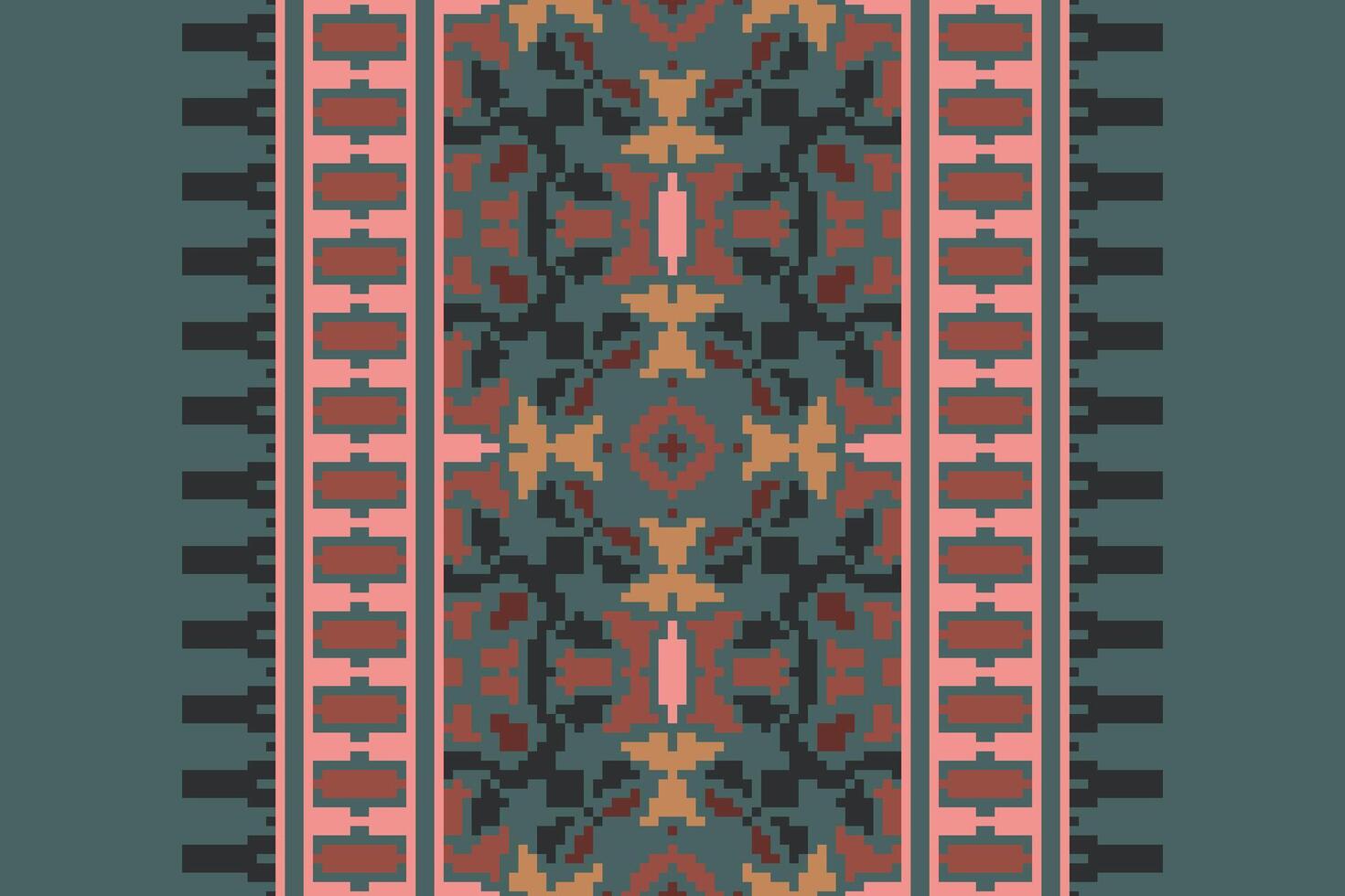 Ancient patterns Seamless Scandinavian pattern Motif embroidery, Pixel Ikat embroidery Design for Print scandinavian pattern saree ethnic nativity gypsy pattern vector