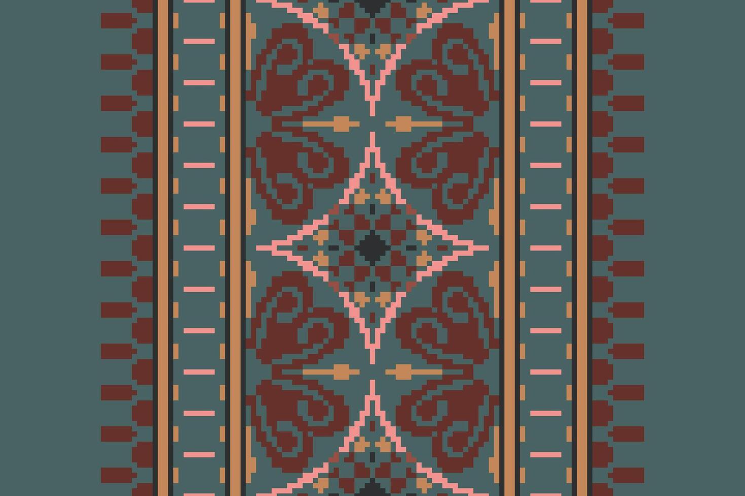 Ancient patterns Seamless Scandinavian pattern Motif embroidery, Pixel Ikat embroidery Design for Print pattern vintage flower folk navajo patchwork pattern vector