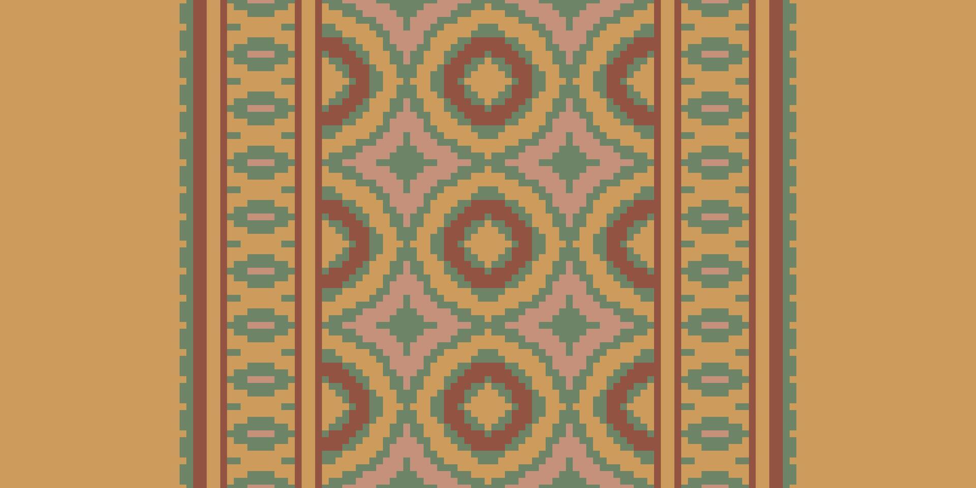 Navajo pattern Seamless Mughal architecture Motif embroidery, Pixel Ikat embroidery Design for Print scandinavian pattern saree ethnic nativity gypsy pattern vector