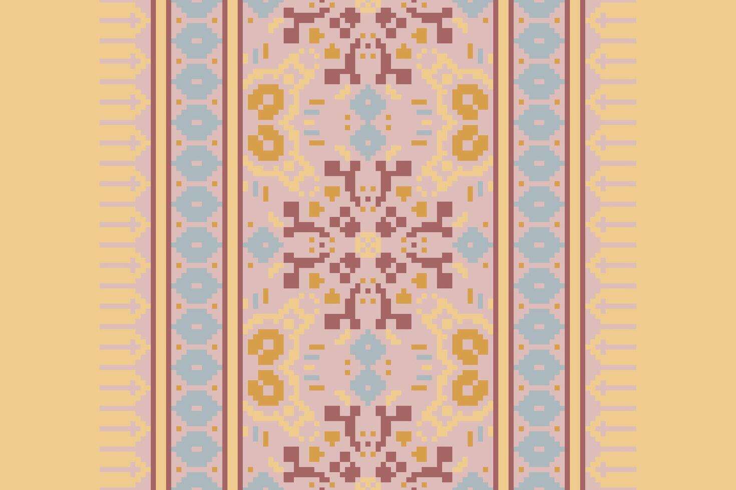 Ancient patterns Seamless Scandinavian pattern Motif embroidery, Pixel Ikat embroidery Design for Print kurta pattern mughal motifs tapestry pattern floral repeat vector