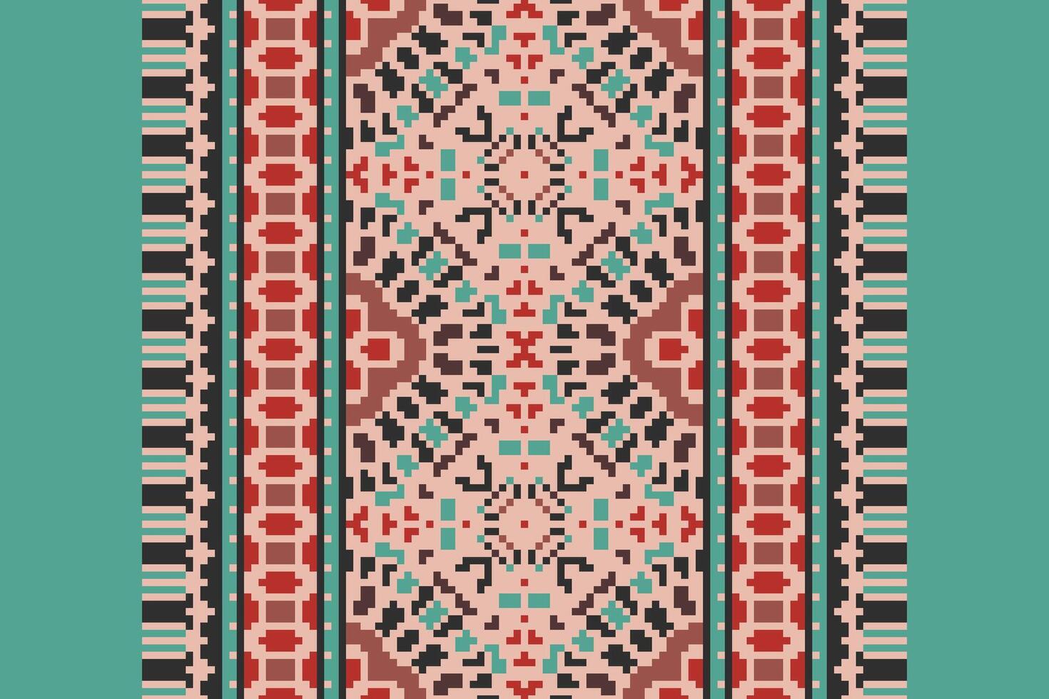 Bukhara pattern Seamless Bandana print silk Motif embroidery, Pixel Ikat embroidery Design for Print kurta pattern mughal motifs tapestry pattern floral repeat vector