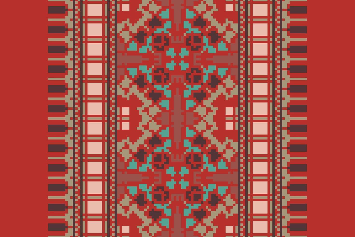 Bukhara pattern Seamless Bandana print silk Motif embroidery, Pixel Ikat embroidery Design for Print jacquard slavic pattern folklore pattern kente arabesque vector