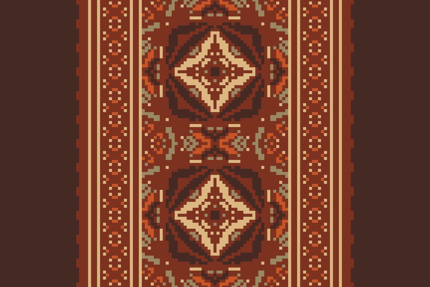 Bukhara pattern Seamless Australian aboriginal pattern Motif embroidery, Pixel Ikat embroidery Design for Print tapestry floral kimono repeat pattern lacing spanish motif vector