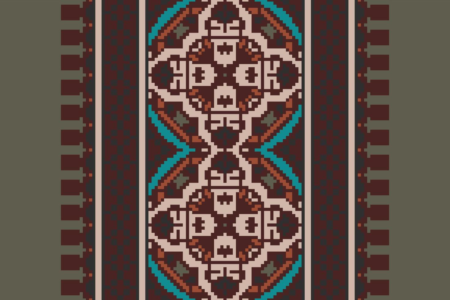 Bukhara pattern Seamless Mughal architecture Motif embroidery, Pixel Ikat embroidery Design for Print lace pattern turkish ceramic ancient egypt art jacquard pattern vector