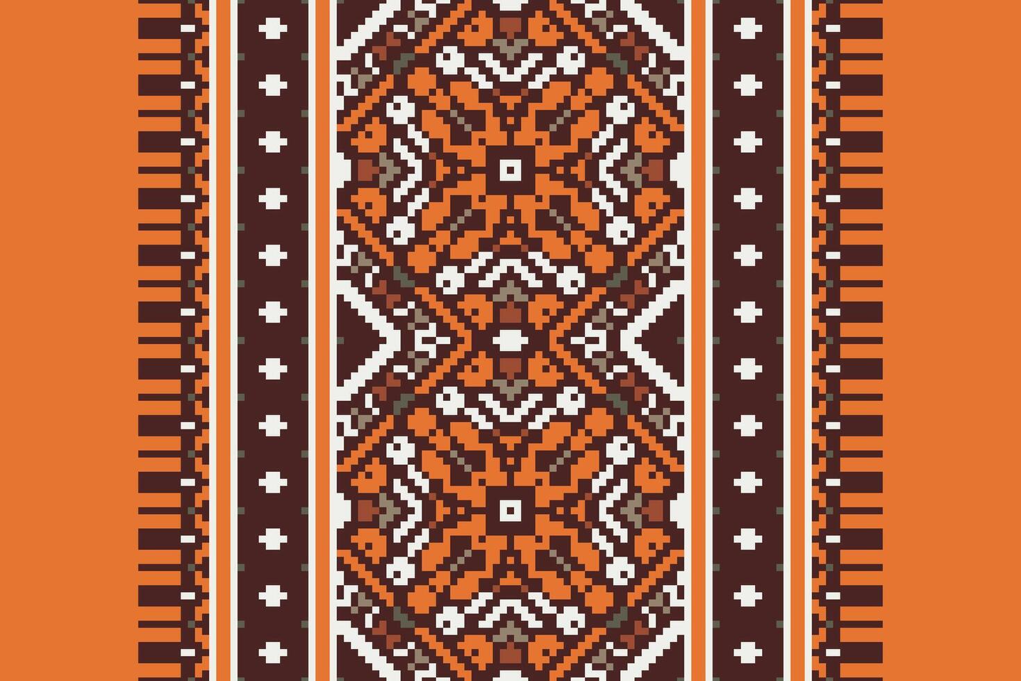 Bukhara pattern Seamless Mughal architecture Motif embroidery, Pixel Ikat embroidery Design for Print pattern vintage flower folk navajo patchwork pattern vector