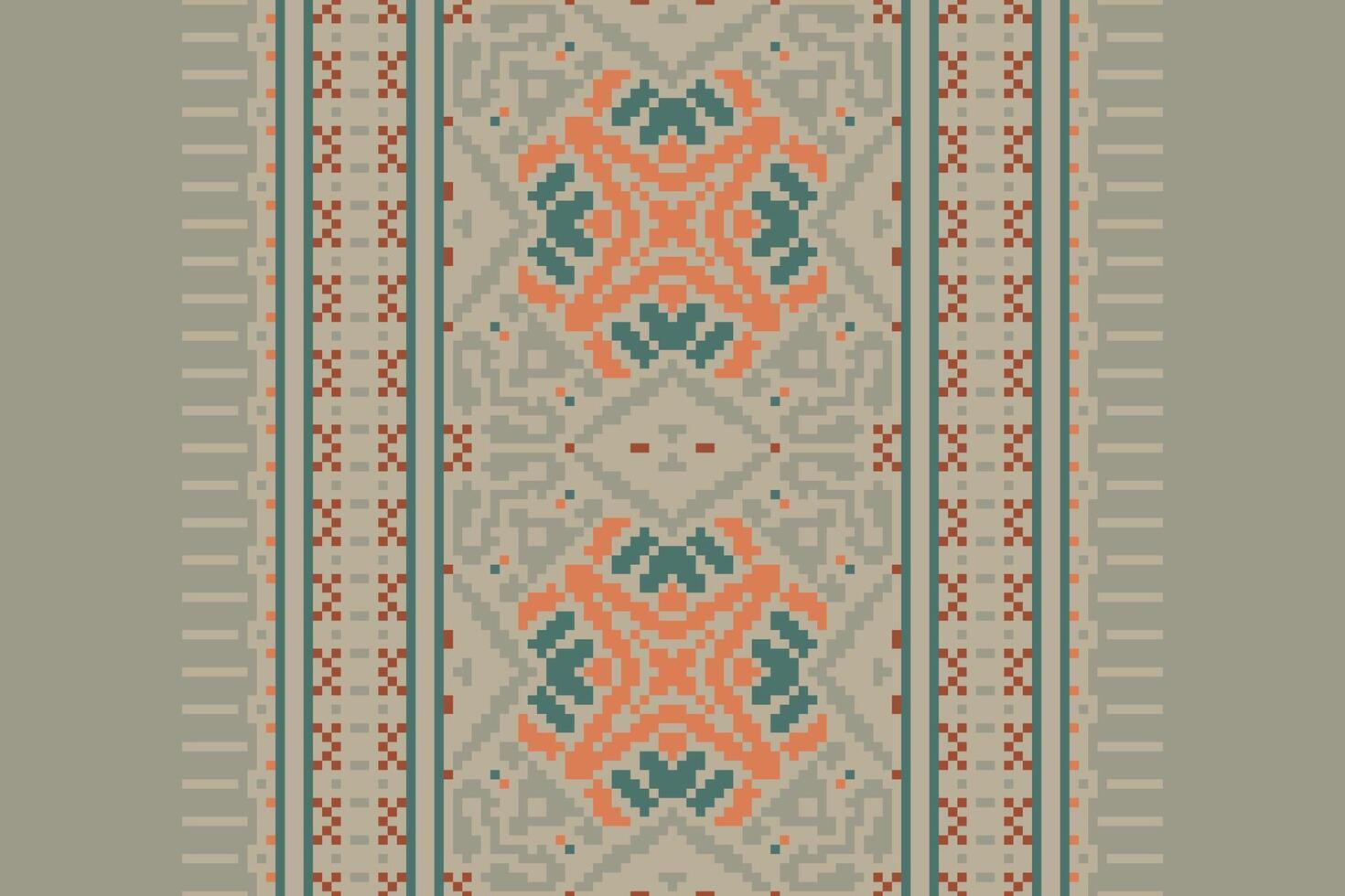 Bukhara pattern Seamless Scandinavian pattern Motif embroidery, Pixel Ikat embroidery Design for Print pattern vintage flower folk navajo patchwork pattern vector