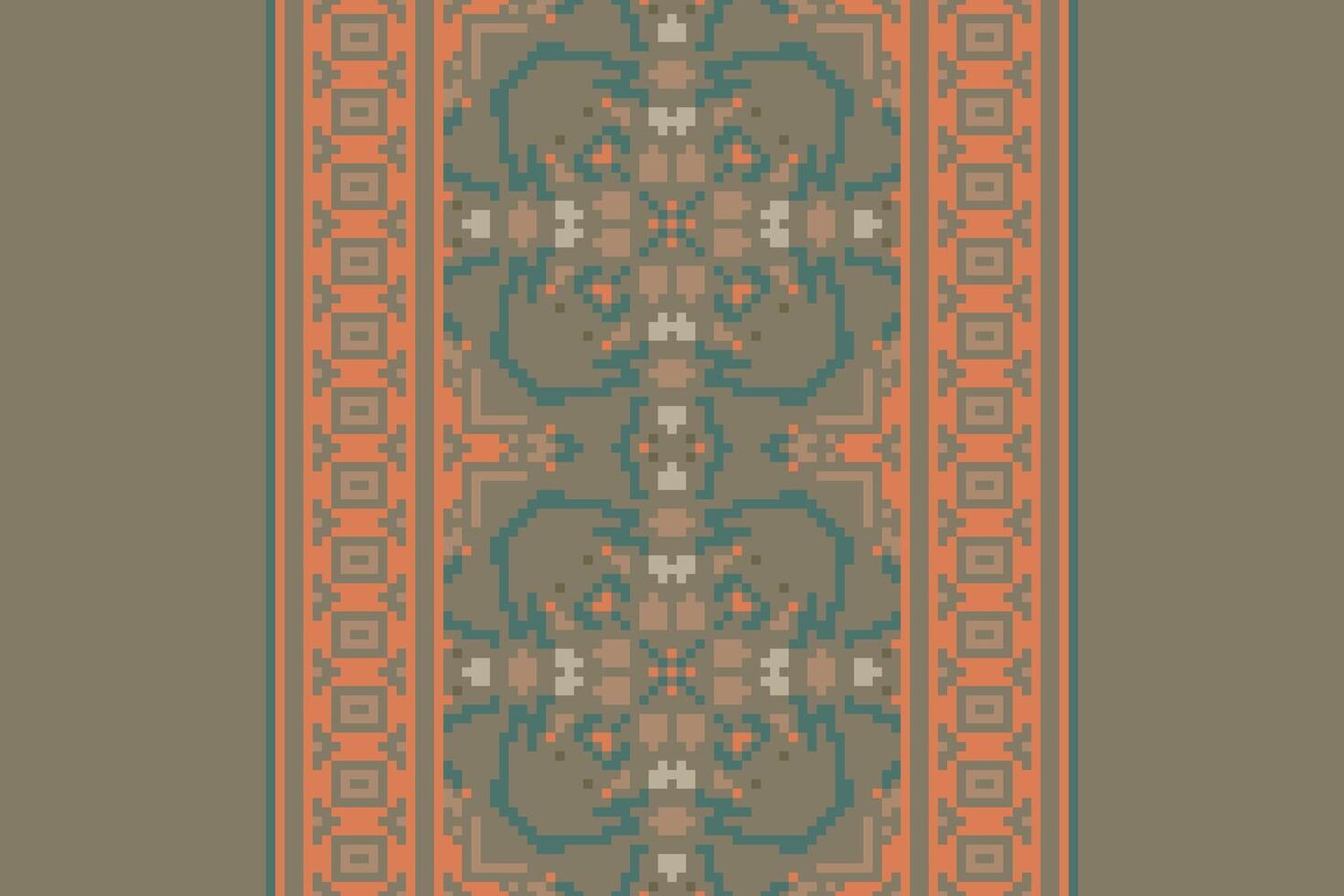 Bukhara pattern Seamless Scandinavian pattern Motif embroidery, Pixel Ikat embroidery Design for Print kurta pattern mughal motifs tapestry pattern floral repeat vector