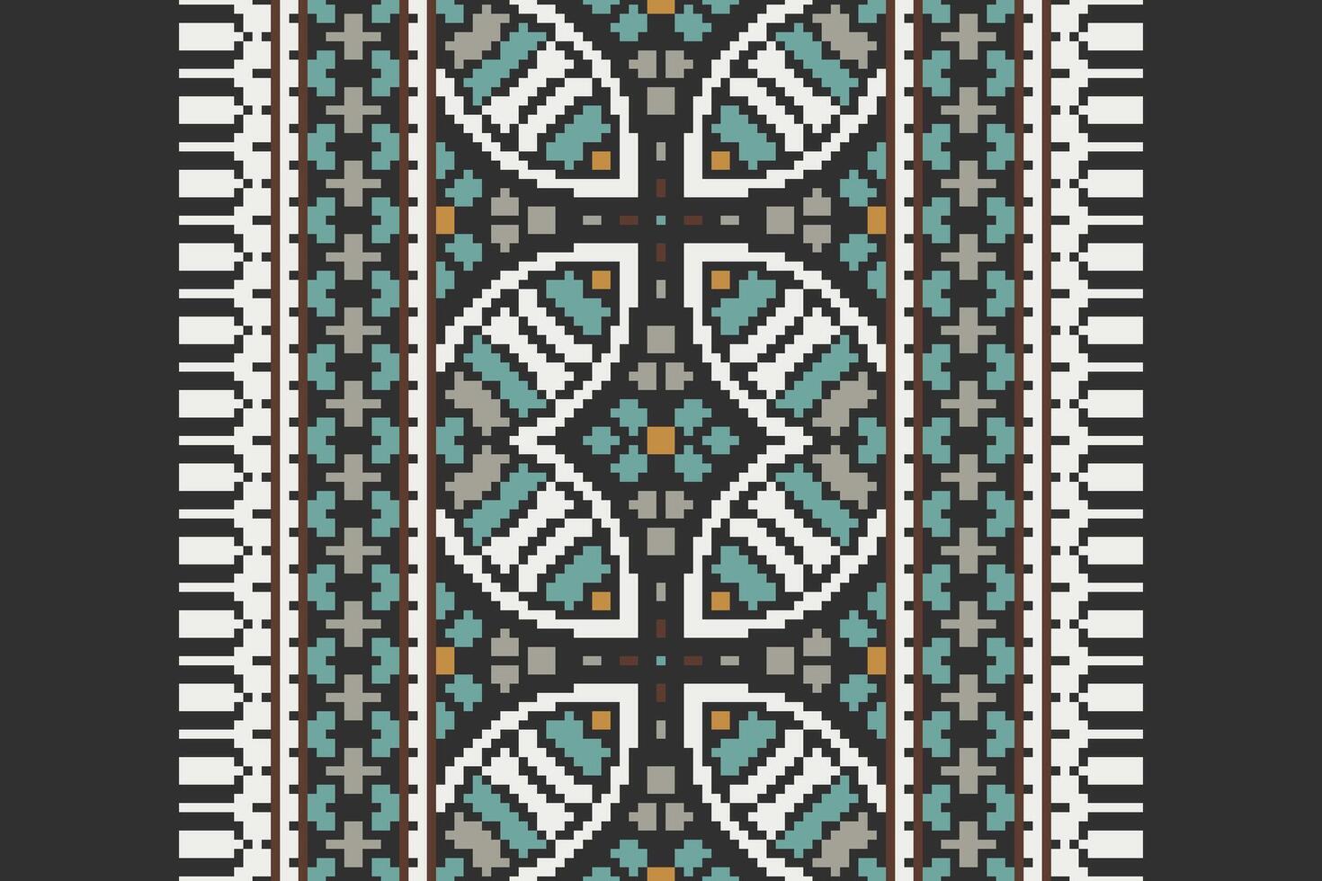 Fashion pattern Seamless Native American, Motif embroidery, Pixel Ikat embroidery Design for Print scandinavian pattern saree ethnic nativity gypsy pattern vector