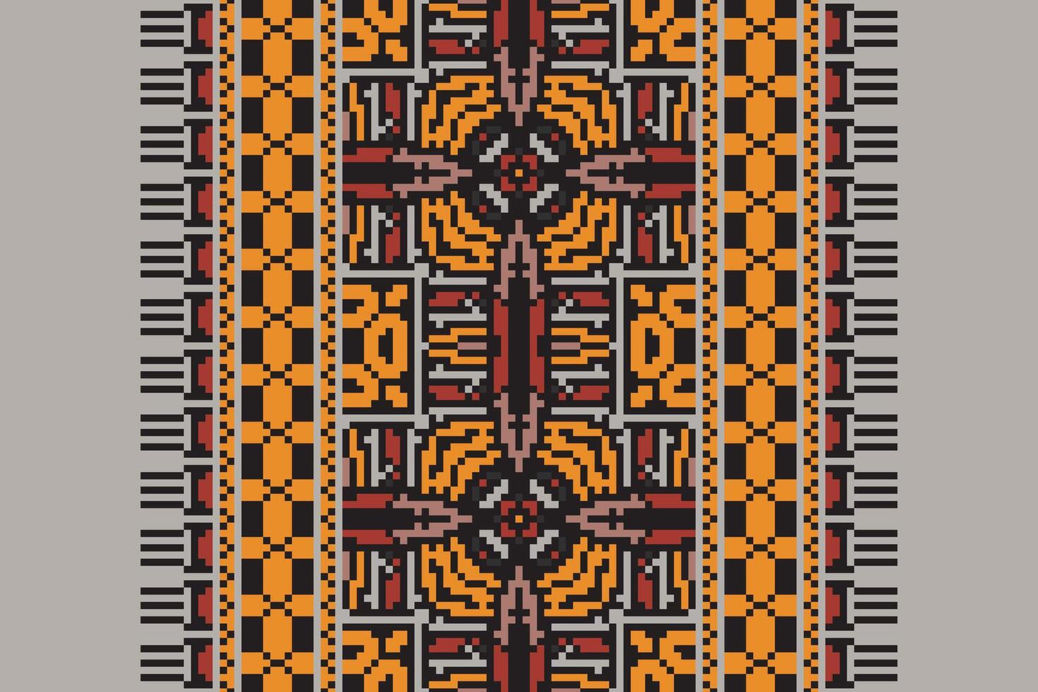 Fashion pattern Seamless Australian aboriginal pattern Motif embroidery, Pixel Ikat embroidery Design for Print Texture fabric saree sari carpet. kurta patola saree vector