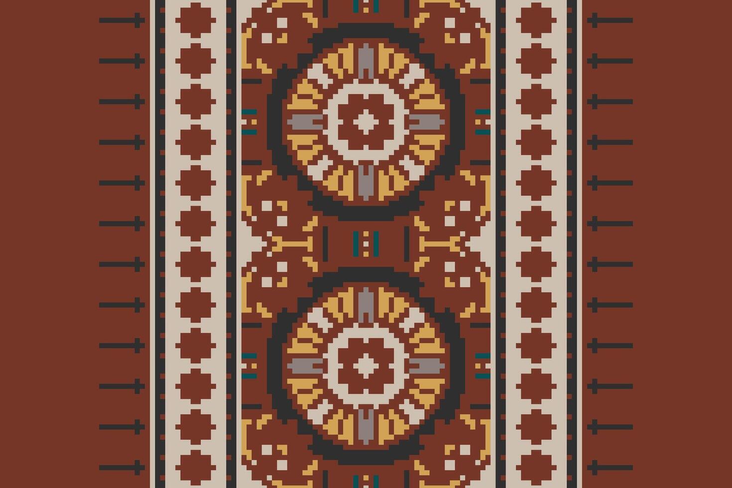 Fashion pattern Seamless Mughal architecture Motif embroidery, Pixel Ikat embroidery Design for Print jacquard slavic pattern folklore pattern kente arabesque vector