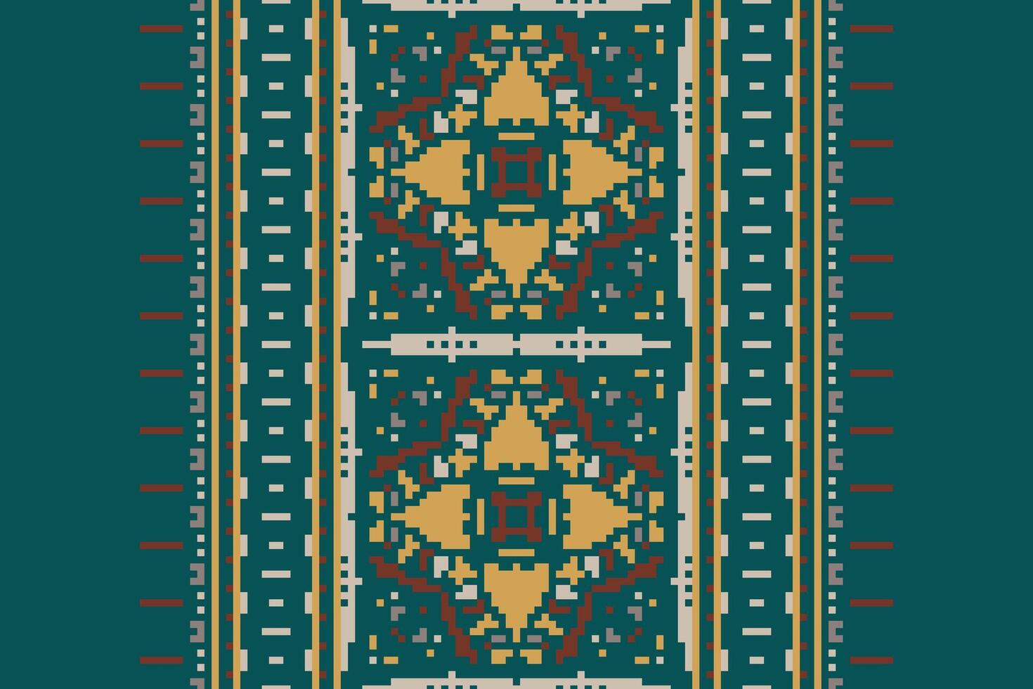 Fashion pattern Seamless Mughal architecture Motif embroidery, Pixel Ikat embroidery Design for Print scandinavian pattern saree ethnic nativity gypsy pattern vector