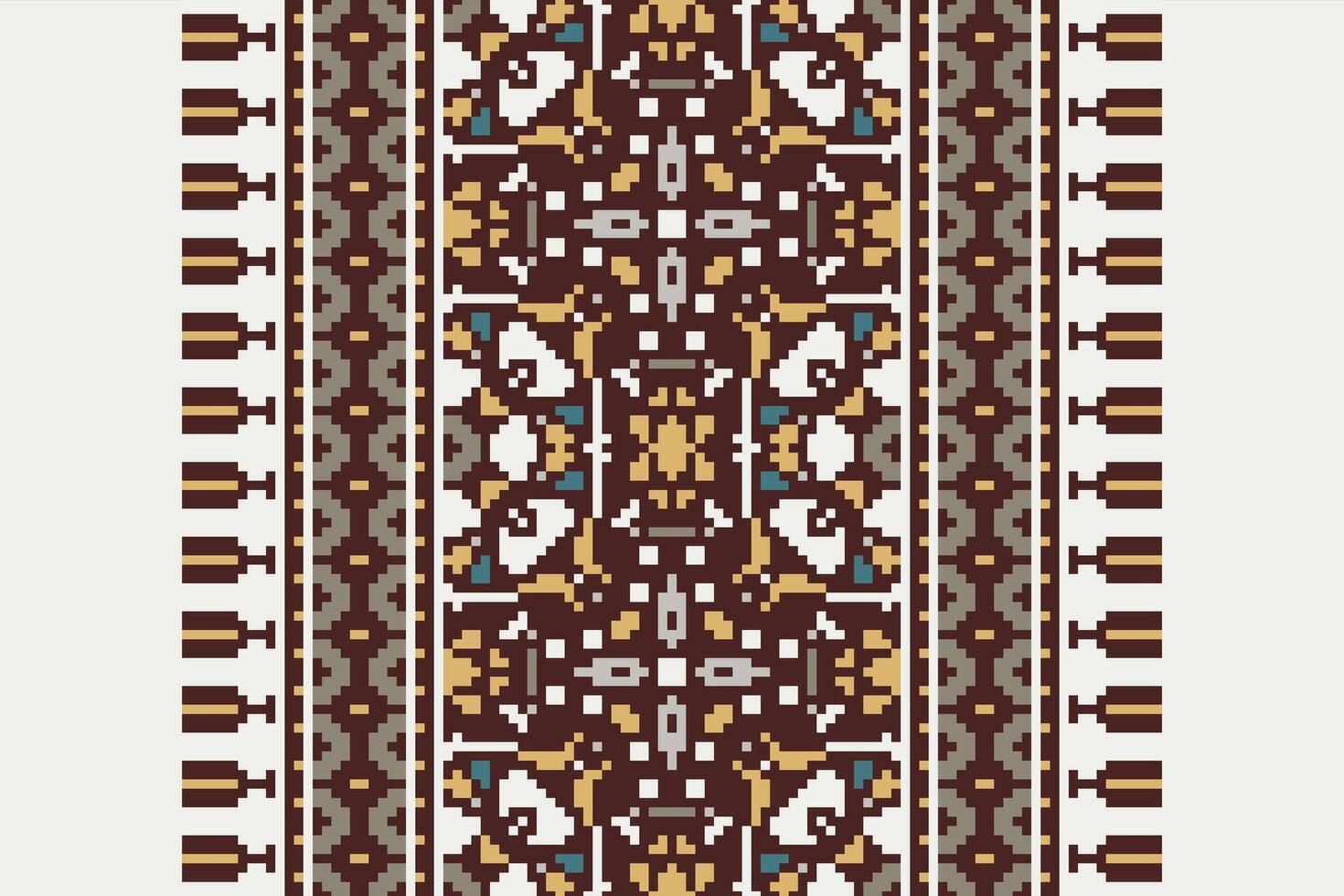 Fashion pattern Seamless Scandinavian pattern Motif embroidery, Pixel Ikat embroidery Design for Print 60s paisley tie dye damascus ornament rugs hipster kurta pajama vector