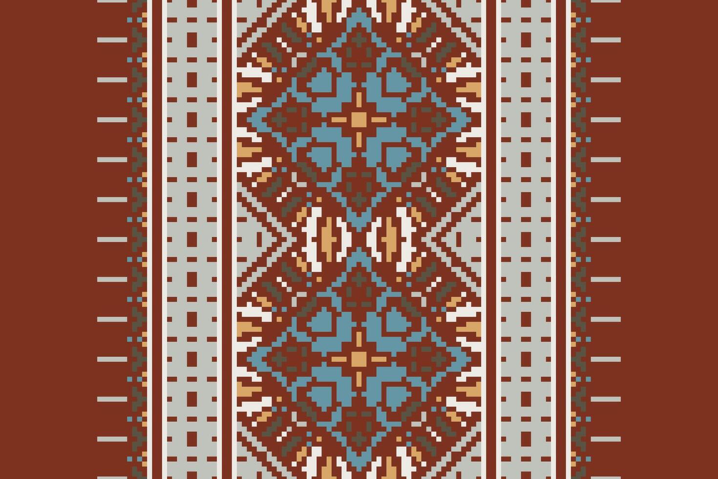 Fashion pattern Seamless Mughal architecture Motif embroidery, Pixel Ikat embroidery Design for Print kurta pattern mughal motifs tapestry pattern floral repeat vector