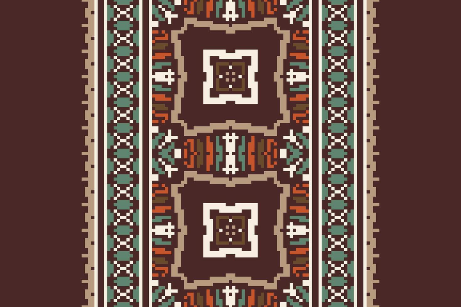 Fashion pattern Seamless Scandinavian pattern Motif embroidery, Pixel Ikat embroidery Design for Print pattern vintage flower folk navajo patchwork pattern vector