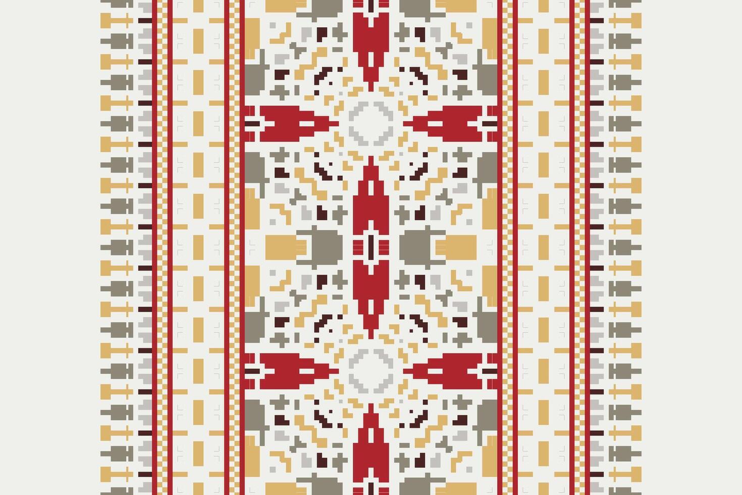 Fashion pattern Seamless Scandinavian pattern Motif embroidery, Pixel Ikat embroidery Design for Print australian curtain pattern geometric pillow model kurti mughal flowers vector