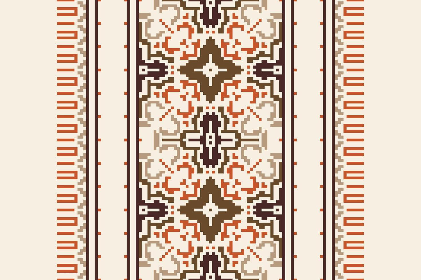 Fashion pattern Seamless Scandinavian pattern Motif embroidery, Pixel Ikat embroidery Design for Print figure tribal ink on cloth patola sari vector